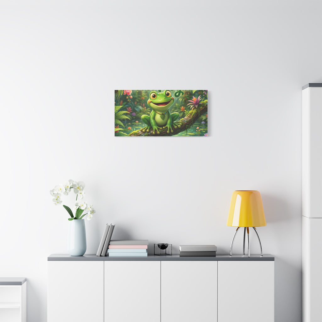 Just Frog It Canvas Wall Art — "Fully Rely on God" Inspirational Frog Print
