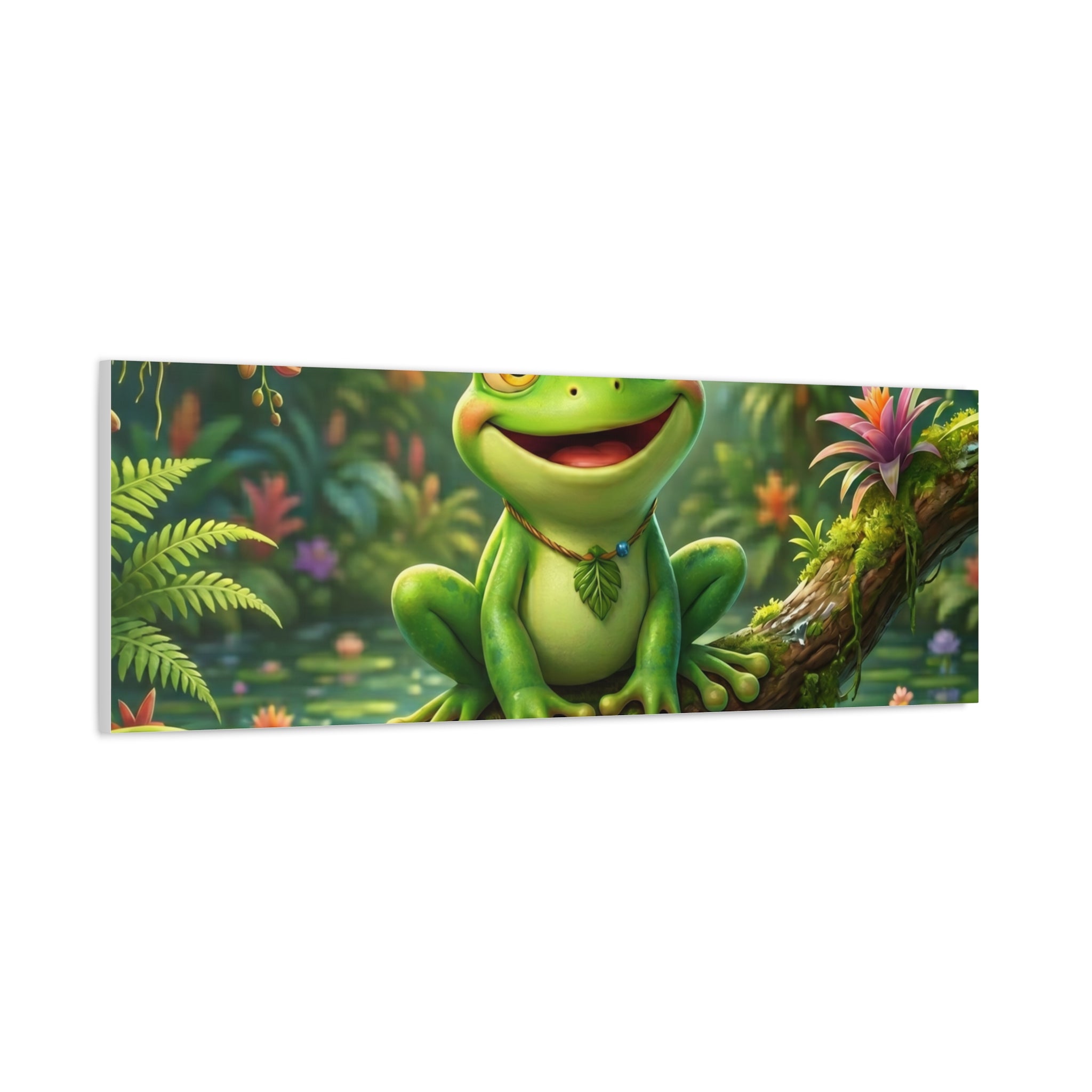 Just Frog It Canvas Wall Art — "Fully Rely on God" Inspirational Frog Print