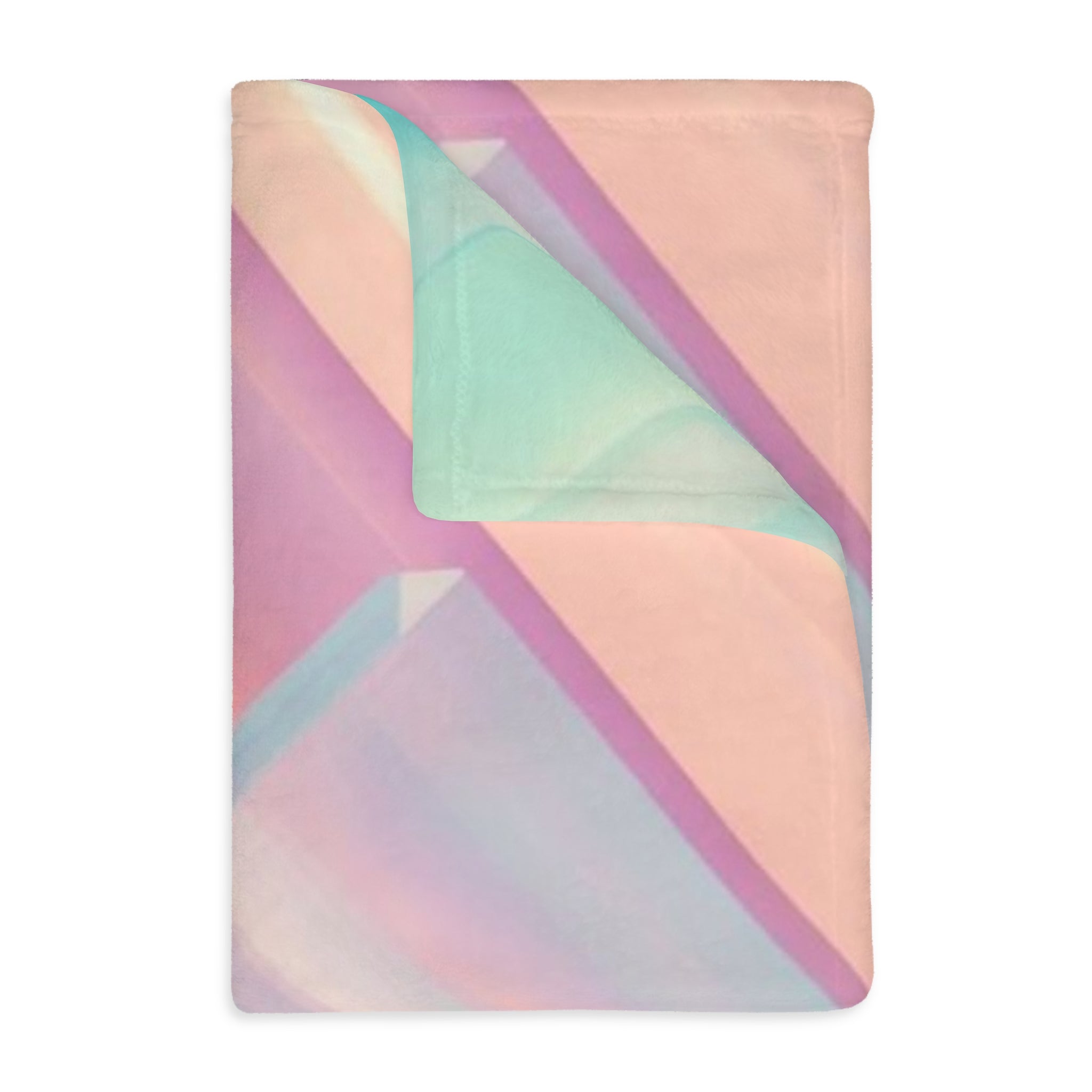 Pastel Prism Velveteen Blanket — Soft Microfiber Throw with Abstract Gradient Design