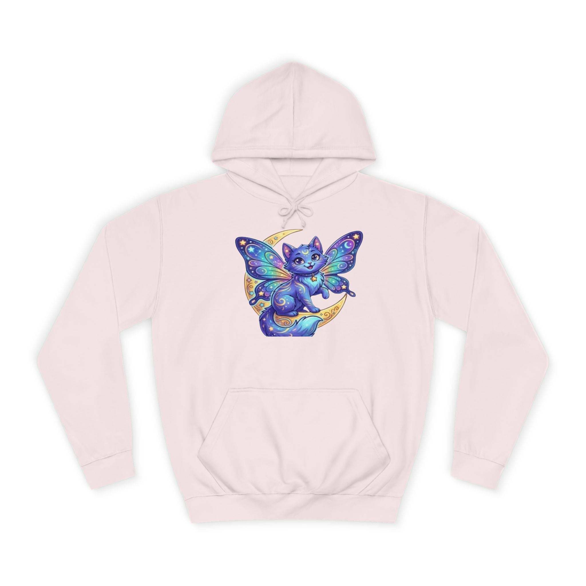 Butterfly Cat Hoodie — Cosmic Purple Kitty Graphic Pullover