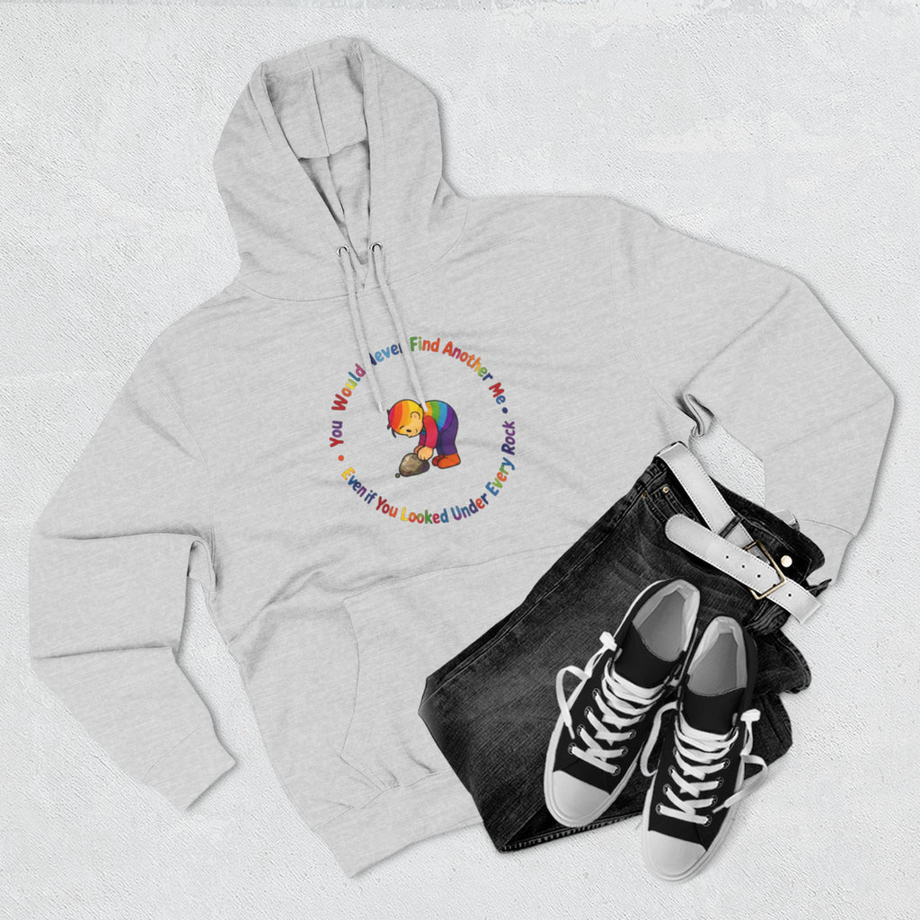 Rainbow Sloth Hoodie — “If You Wouldn’t Find Anyone, You’d Be Looked Under Every Rock” Cozy Graphic Pullover