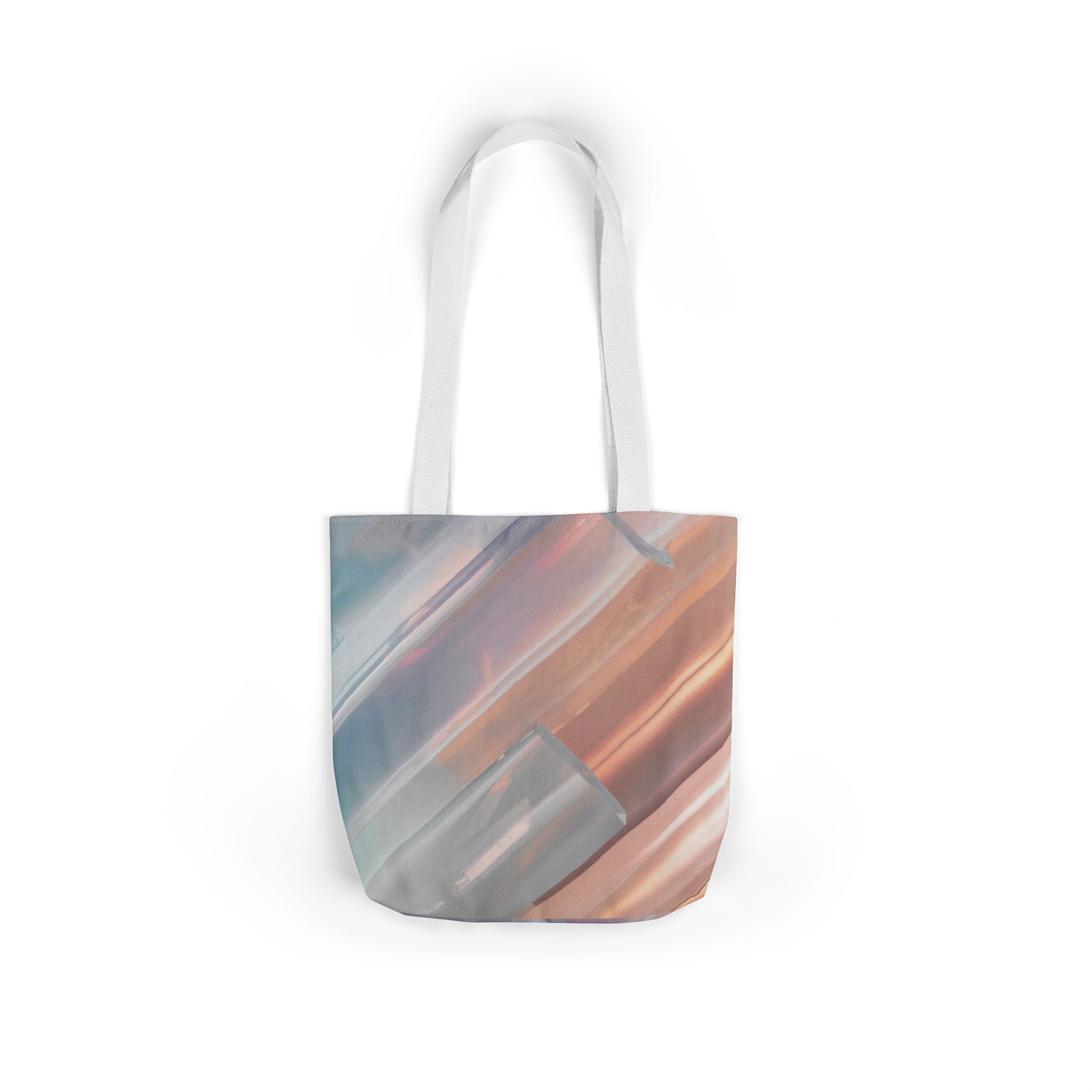 Abstract Pastel Brushstroke Canvas Tote — Artistic Watercolor Shoulder Bag