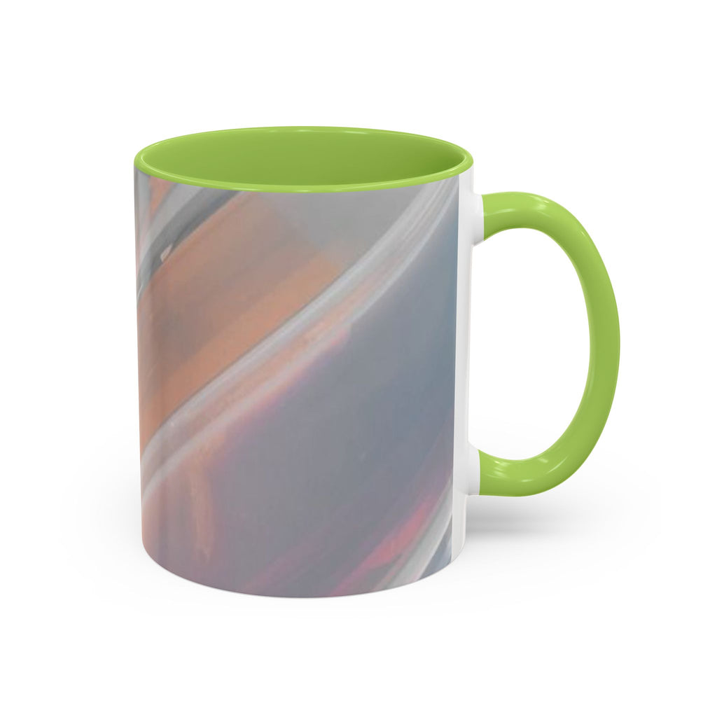 Abstract Peach Swirl Accent Coffee Mug — Modern Aesthetic Ceramic Mug