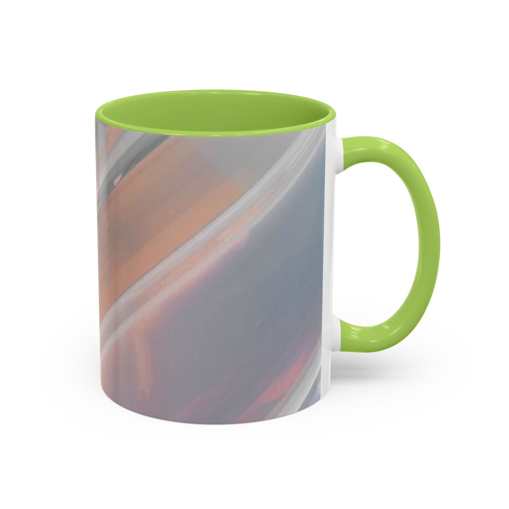Abstract Peach Swirl Accent Coffee Mug — Modern Aesthetic Ceramic Mug