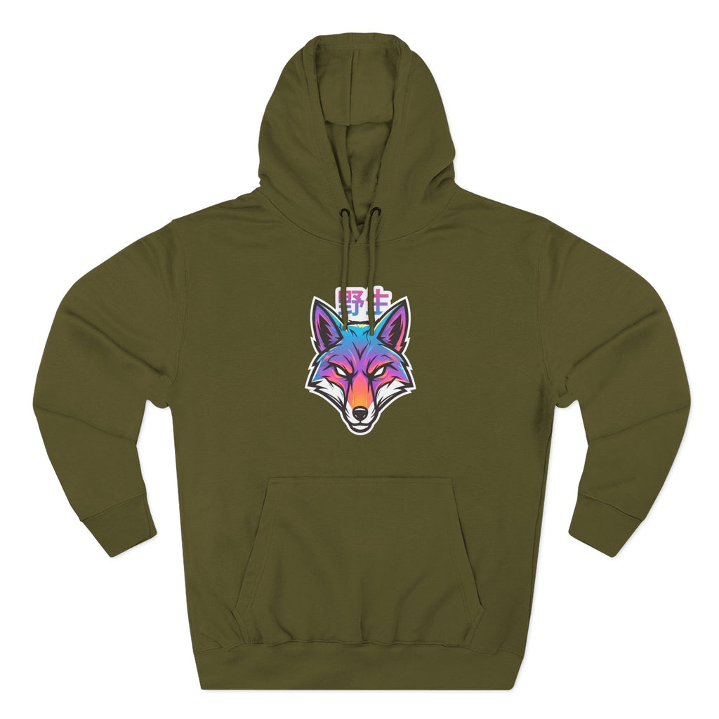 Neon Fox Hoodie — Vibrant Rainbow Fox Head Pullover