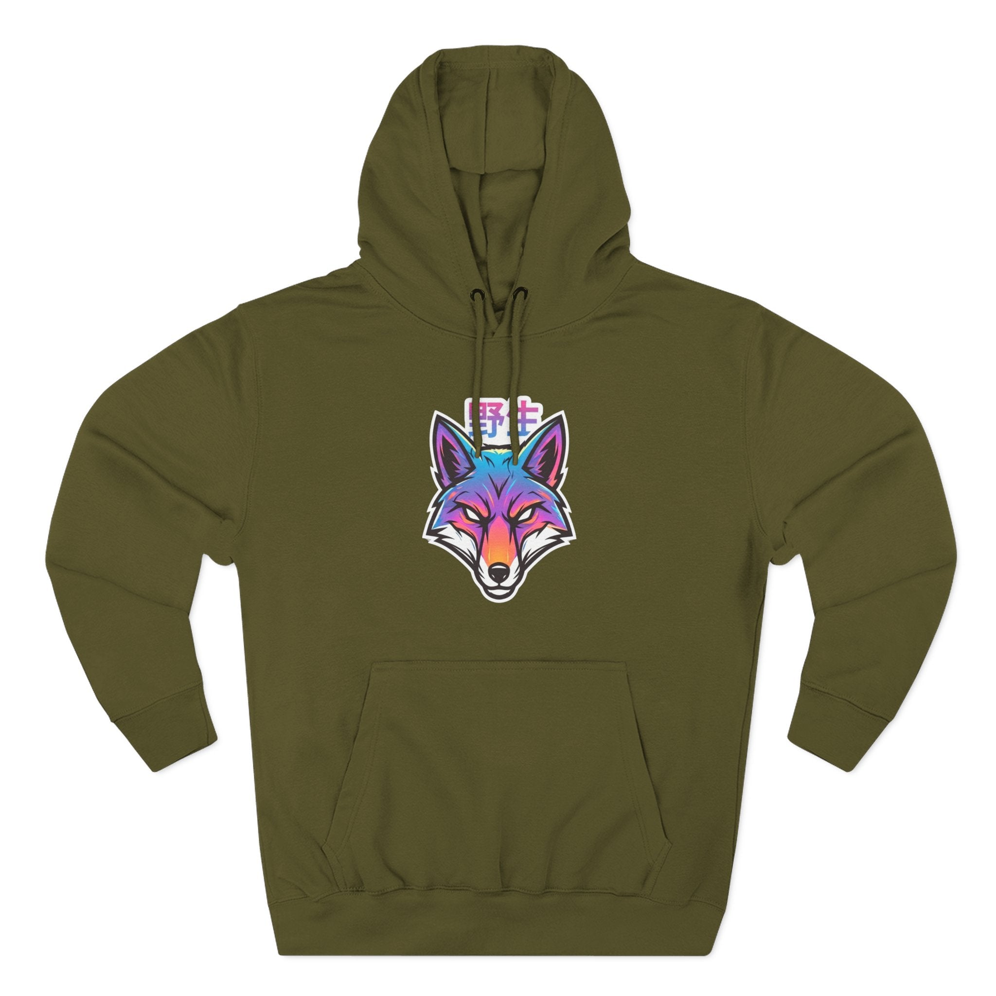 Neon Fox Hoodie — Vibrant Rainbow Fox Head Pullover