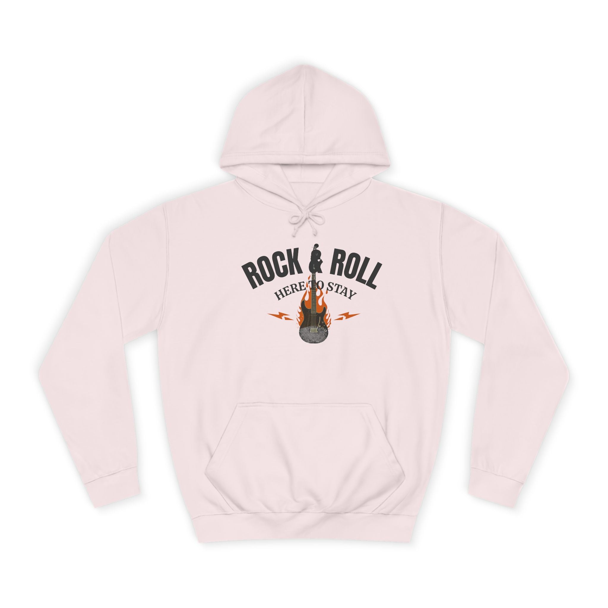 Rock & Roll Flame Guitar Hoodie — Vintage Music College Sweatshirt
