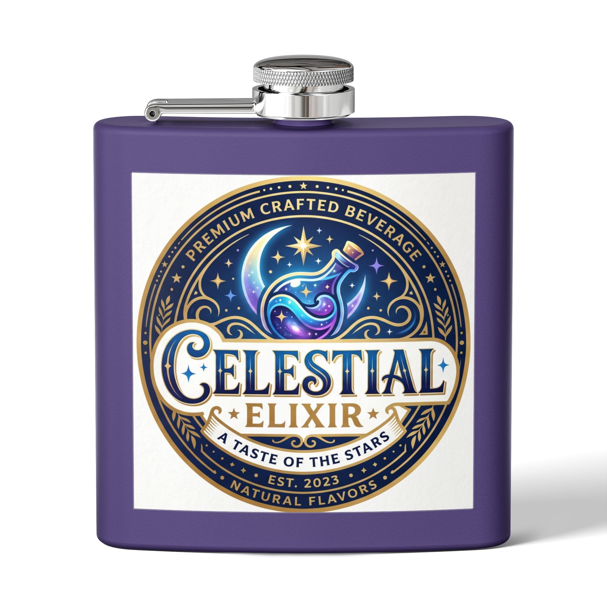 Flask — Celestial Elixir Stainless Steel 6oz Hip Flask