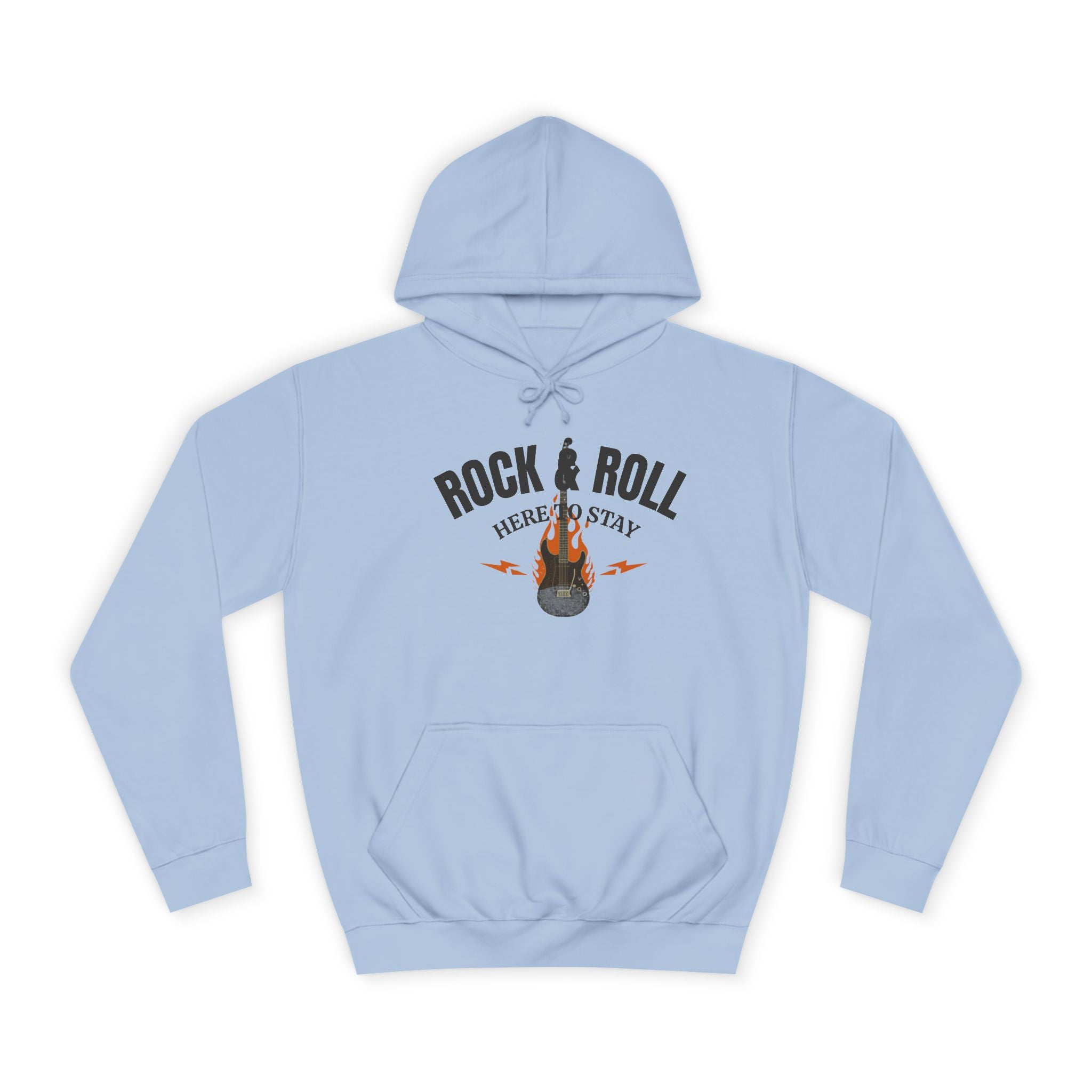 Rock & Roll Flame Guitar Hoodie — Vintage Music College Sweatshirt