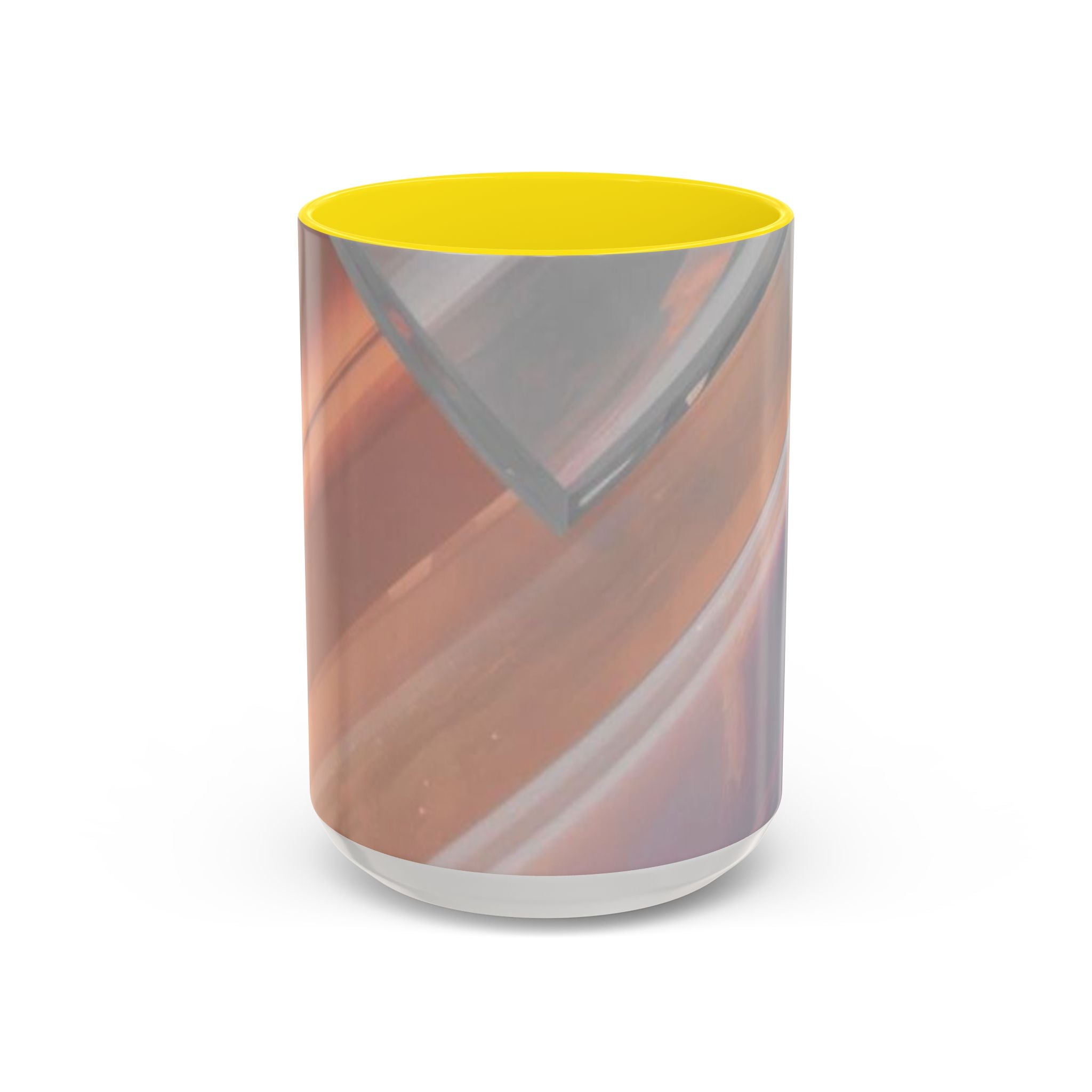 Abstract Peach Swirl Accent Coffee Mug — Modern Aesthetic Ceramic Mug