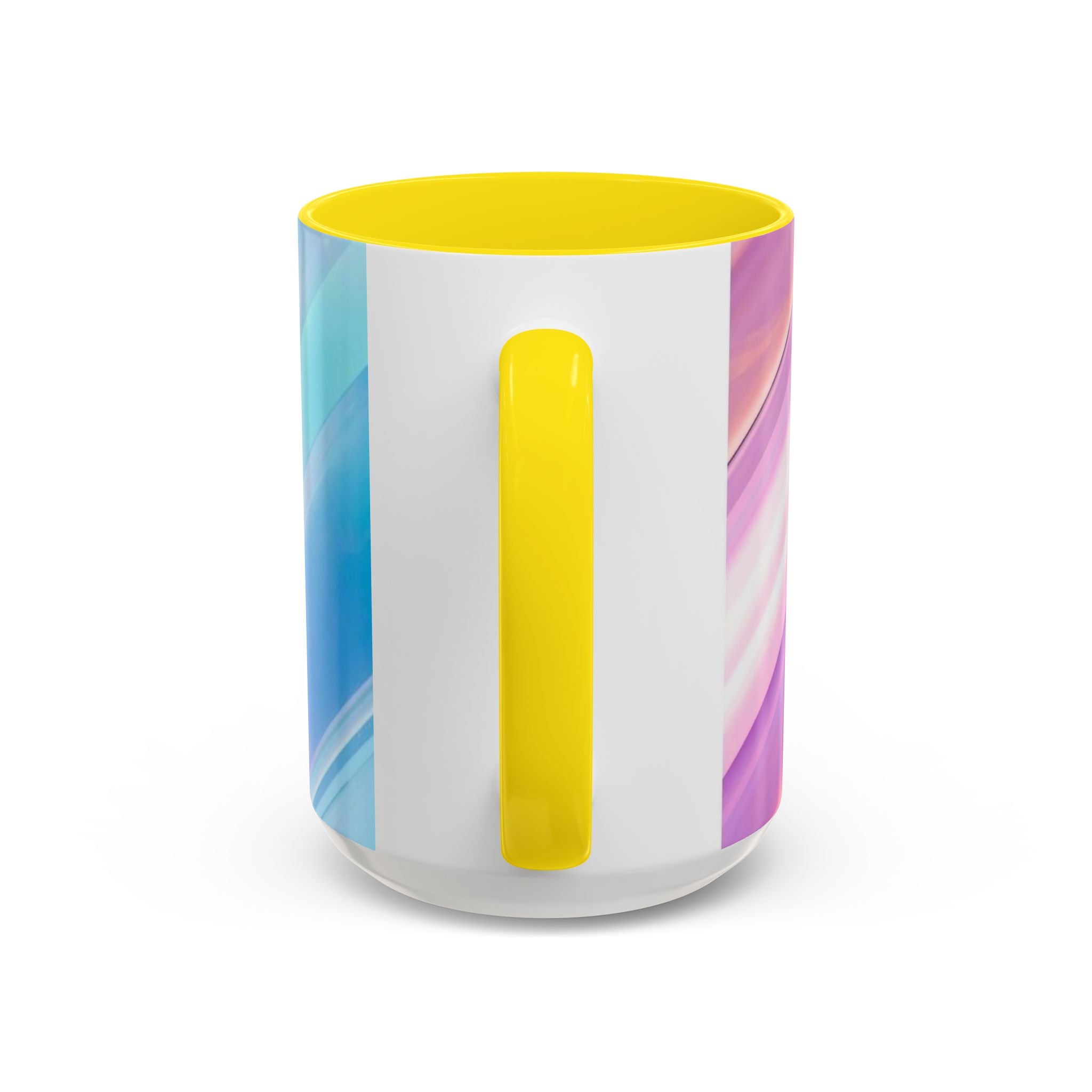 Pastel Swirl Accent Coffee Mug — Iridescent Pink & Blue 11/15oz