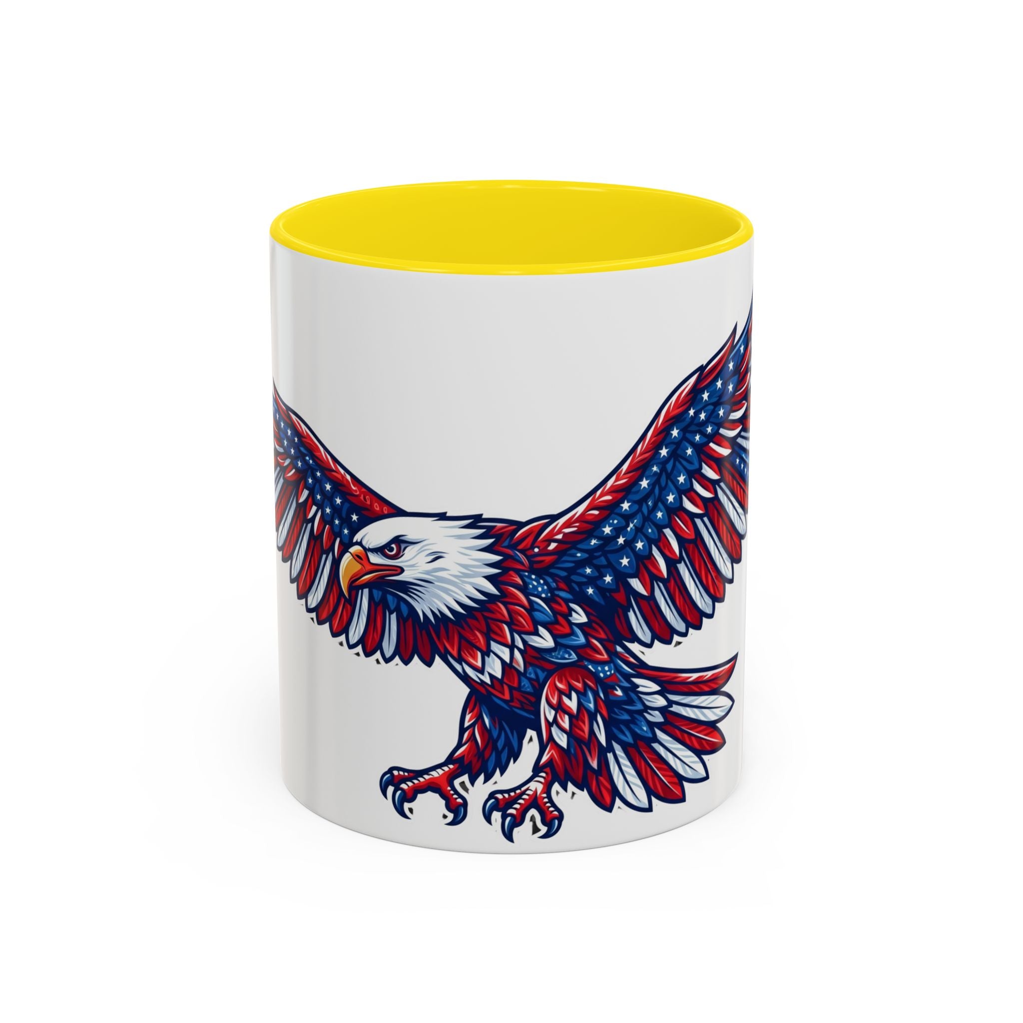 Patriotic Eagle Accent Coffee Mug — Red White & Blue Flying Eagle (11/15oz)