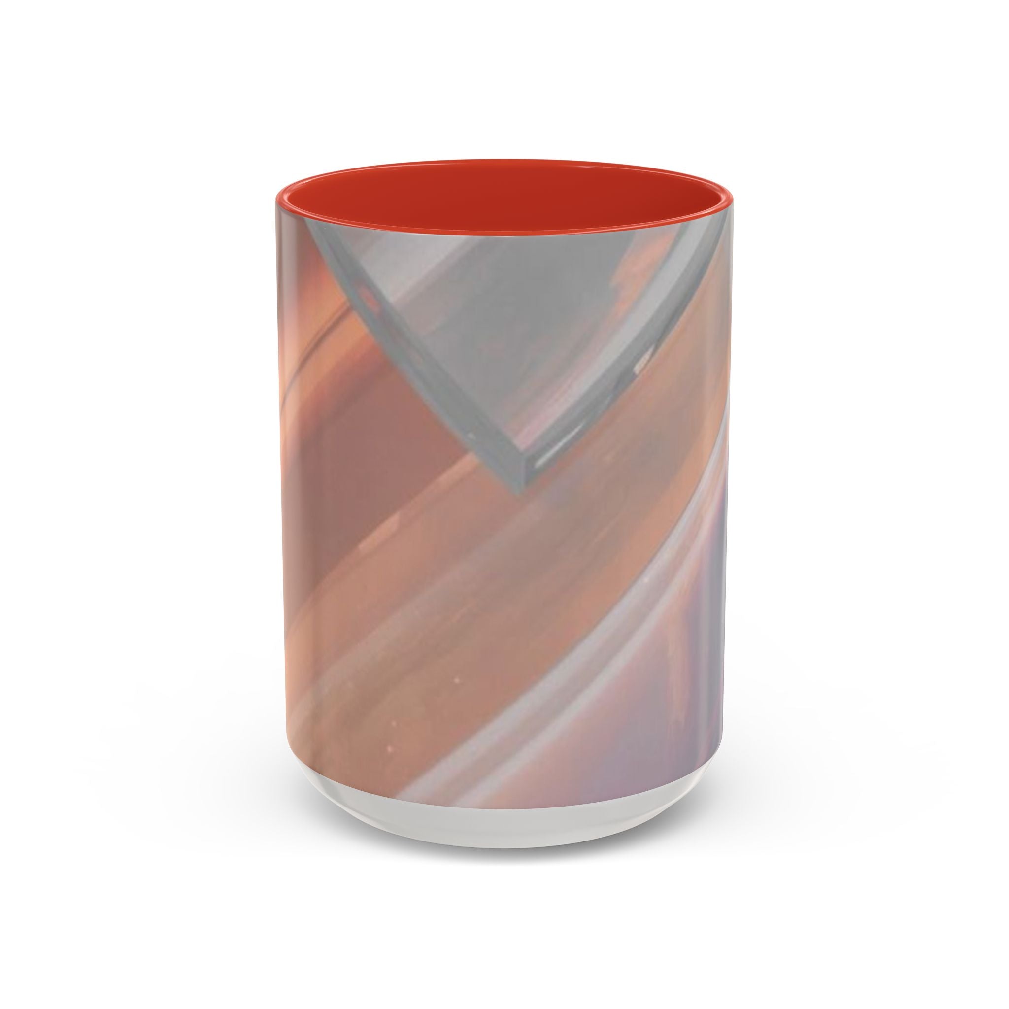 Abstract Peach Swirl Accent Coffee Mug — Modern Aesthetic Ceramic Mug