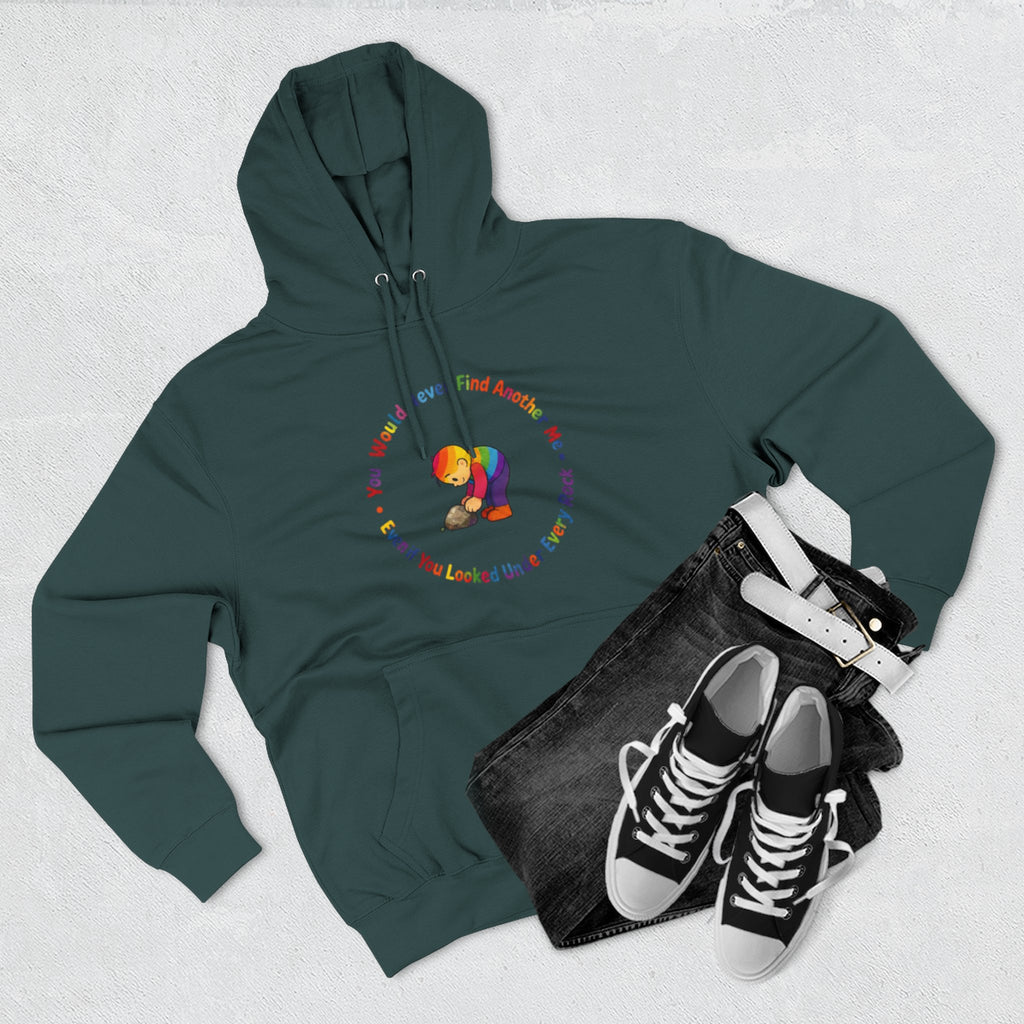 Rainbow Sloth Hoodie — “If You Wouldn’t Find Anyone, You’d Be Looked Under Every Rock” Cozy Graphic Pullover