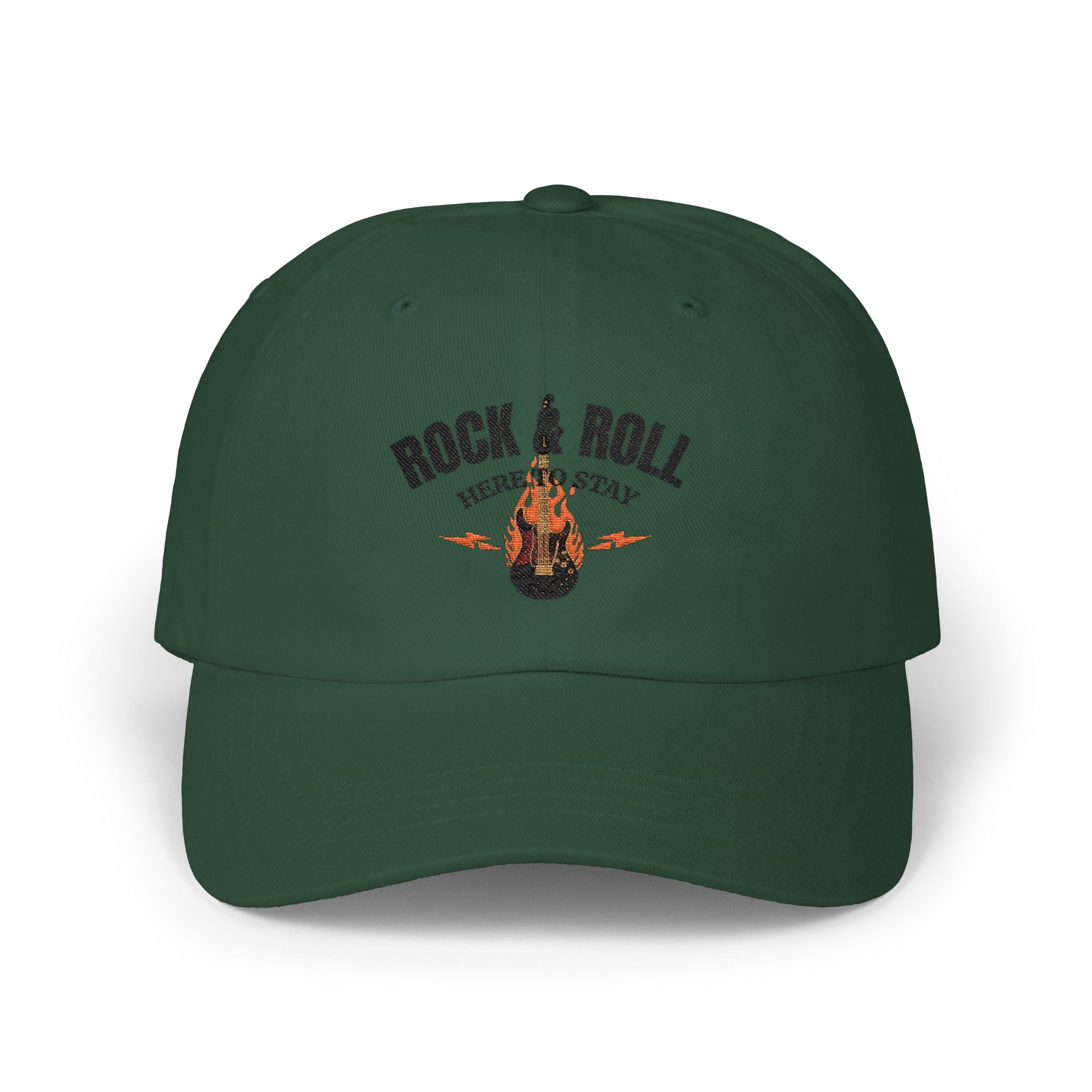 Rock & Roll Dad Cap — Retro Guitar Flames Baseball Hat