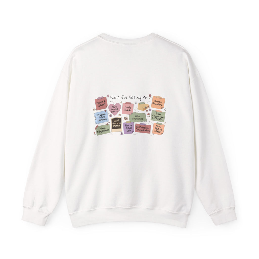 Crewneck Sweatshirt — Back Graphic Positive Notes Design ("A Place For Everyone Here")