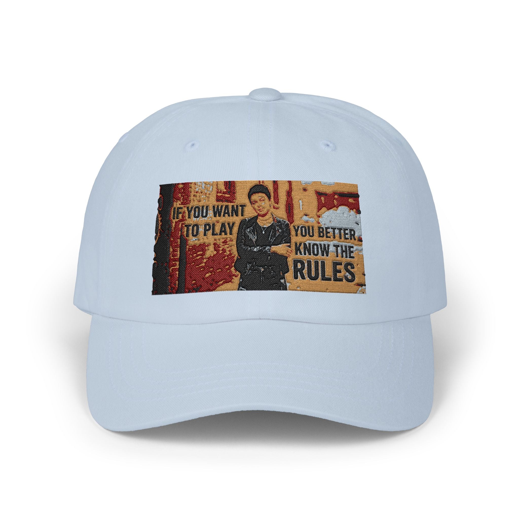 Dad Cap – "You Want to Play? You Better Know the Rules" Vintage Street Art Embroidered Hat