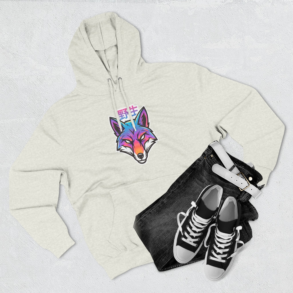 Neon Fox Hoodie — Vibrant Rainbow Fox Head Pullover