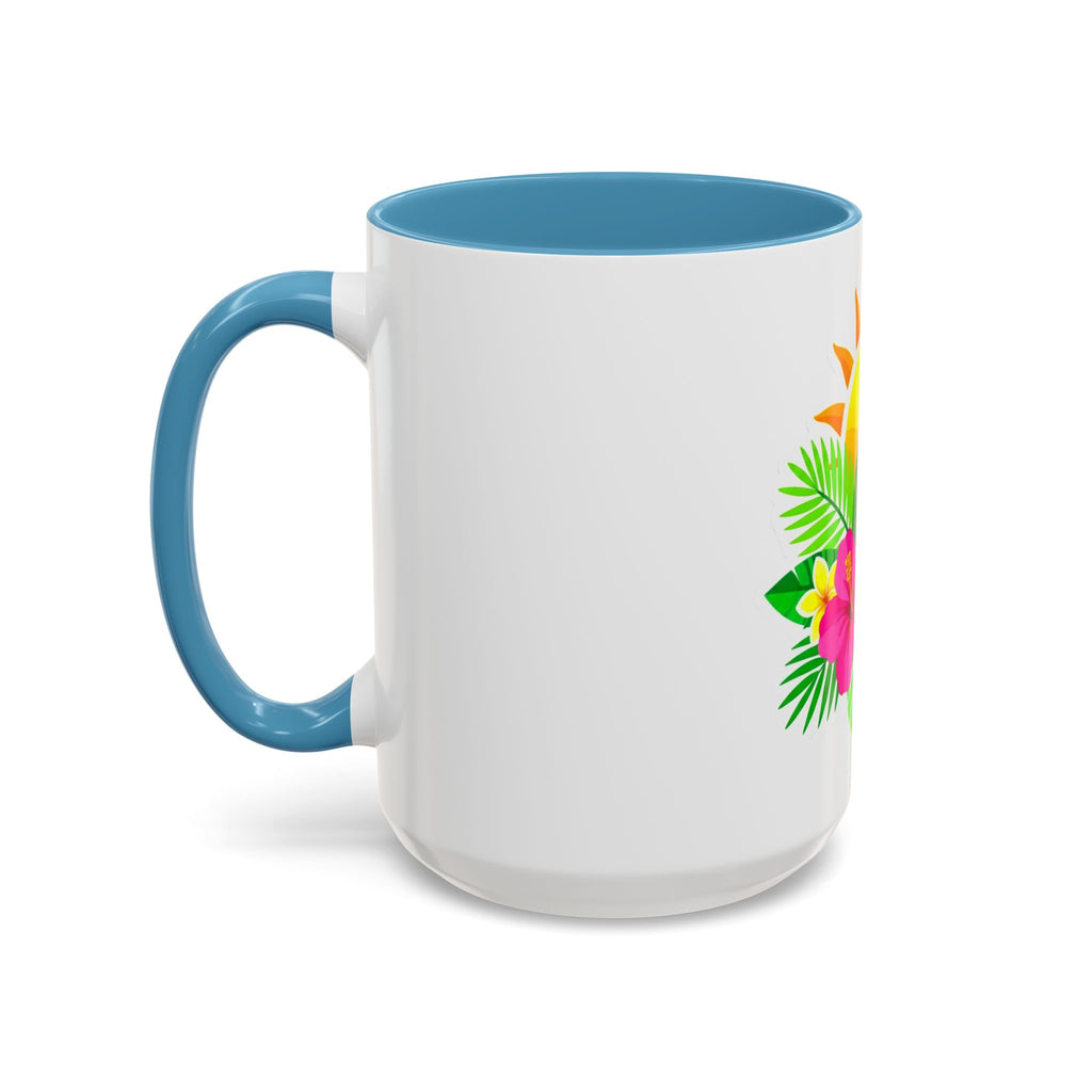 Tropical Sunrise Coffee Mug — Hibiscus Floral Travel Coffee Cup (11/15oz)