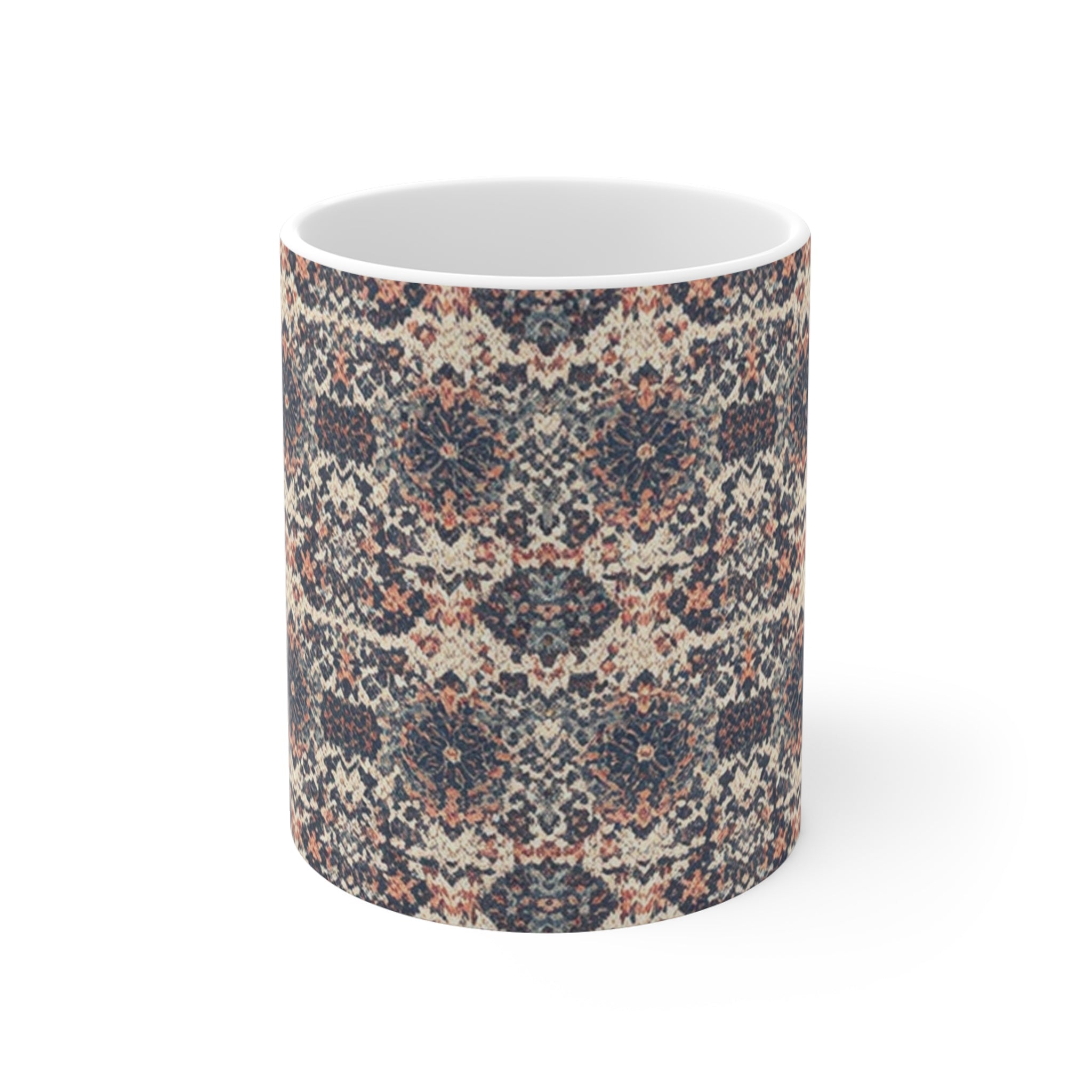 Boho Kaleidoscope Pattern Mug – 11oz Decorative Ceramic Coffee Cup