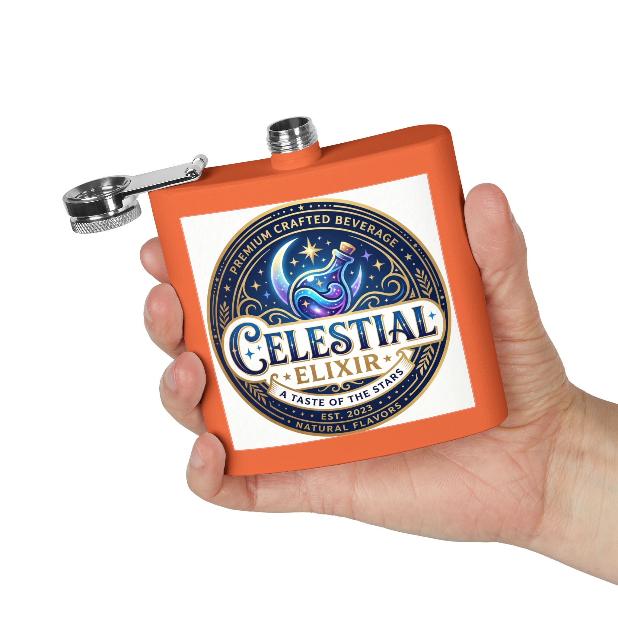 Flask — Celestial Elixir Stainless Steel 6oz Hip Flask