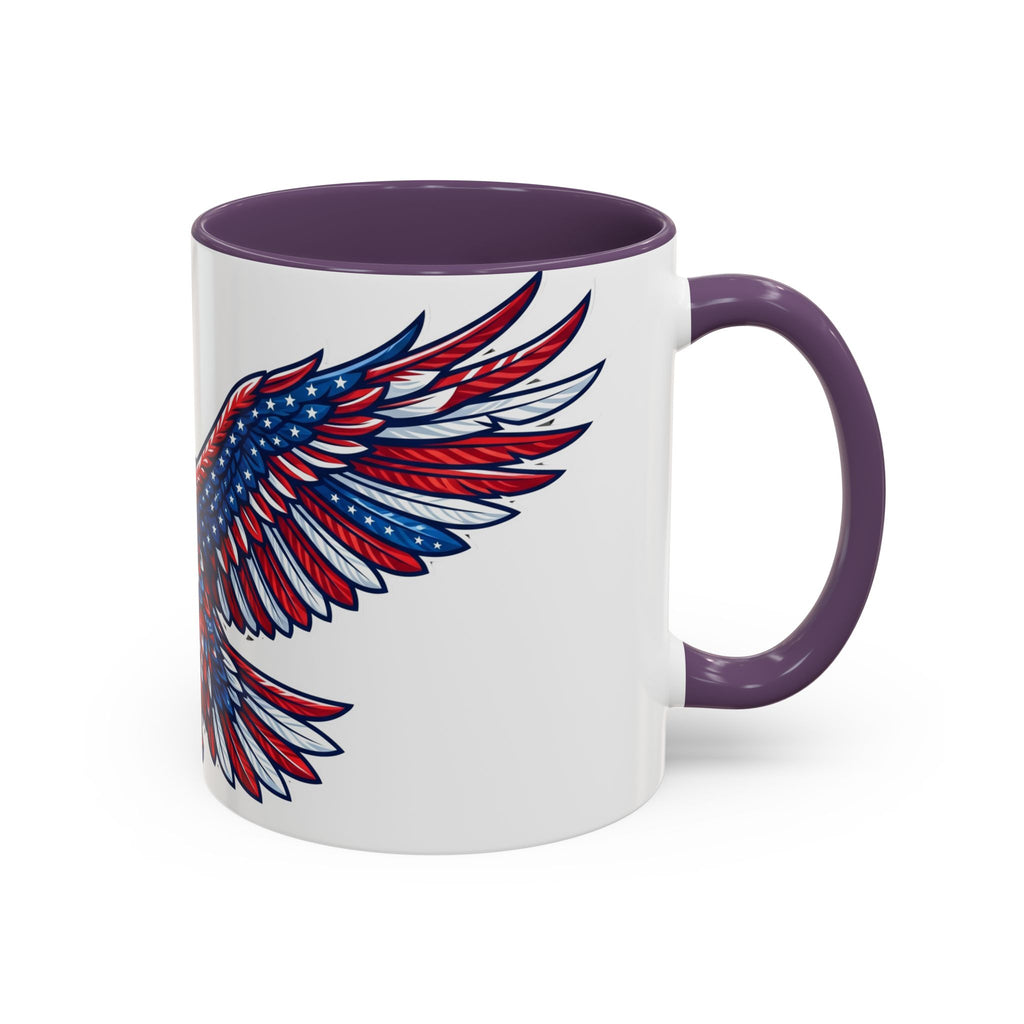 Patriotic Eagle Accent Coffee Mug — Red White & Blue Flying Eagle (11/15oz)