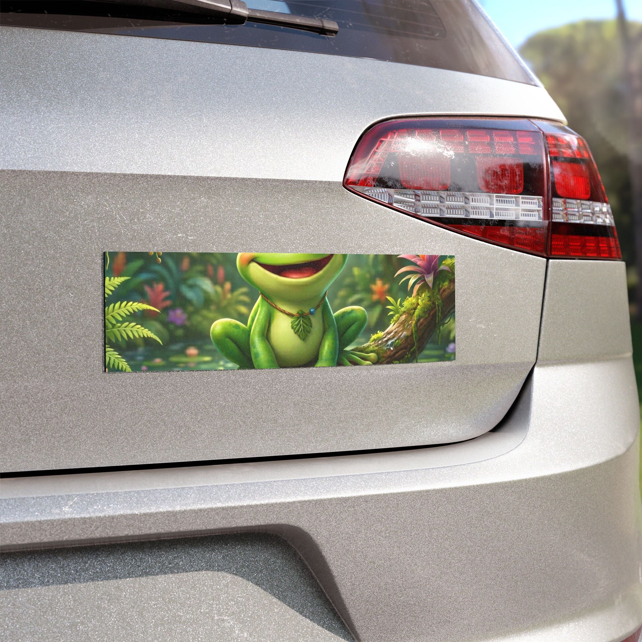 Car Magnet — 'Just Frog It' Cute Christian Frog Design (Fully Rely on God)