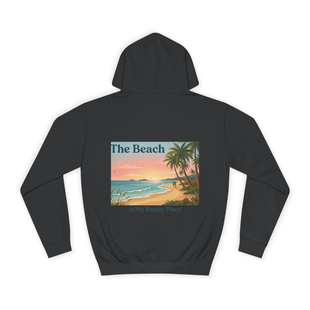 Beach Scene Hoodie — "The Beach" Retro Sunset Palm Design