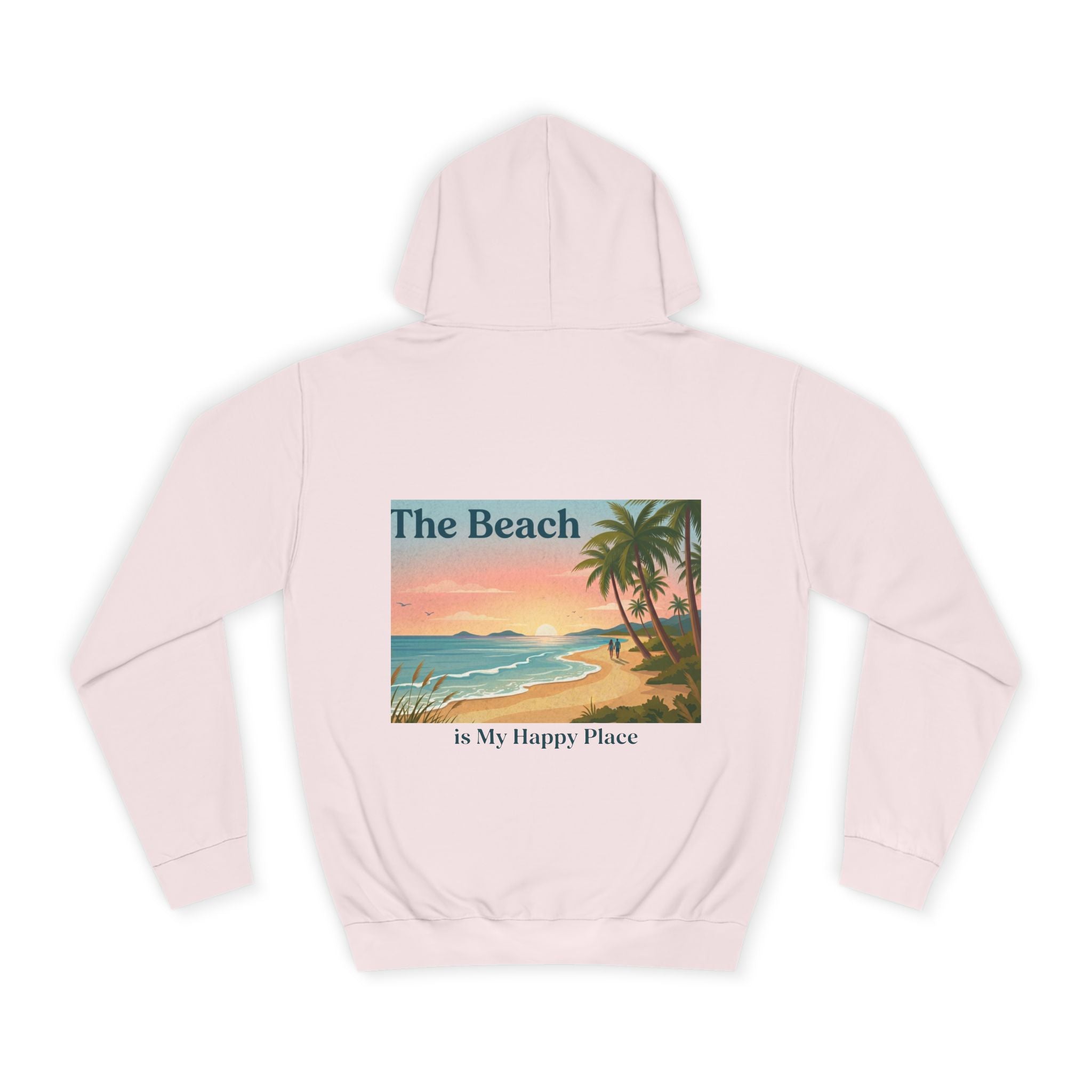 Beach Scene Hoodie — "The Beach" Retro Sunset Palm Design