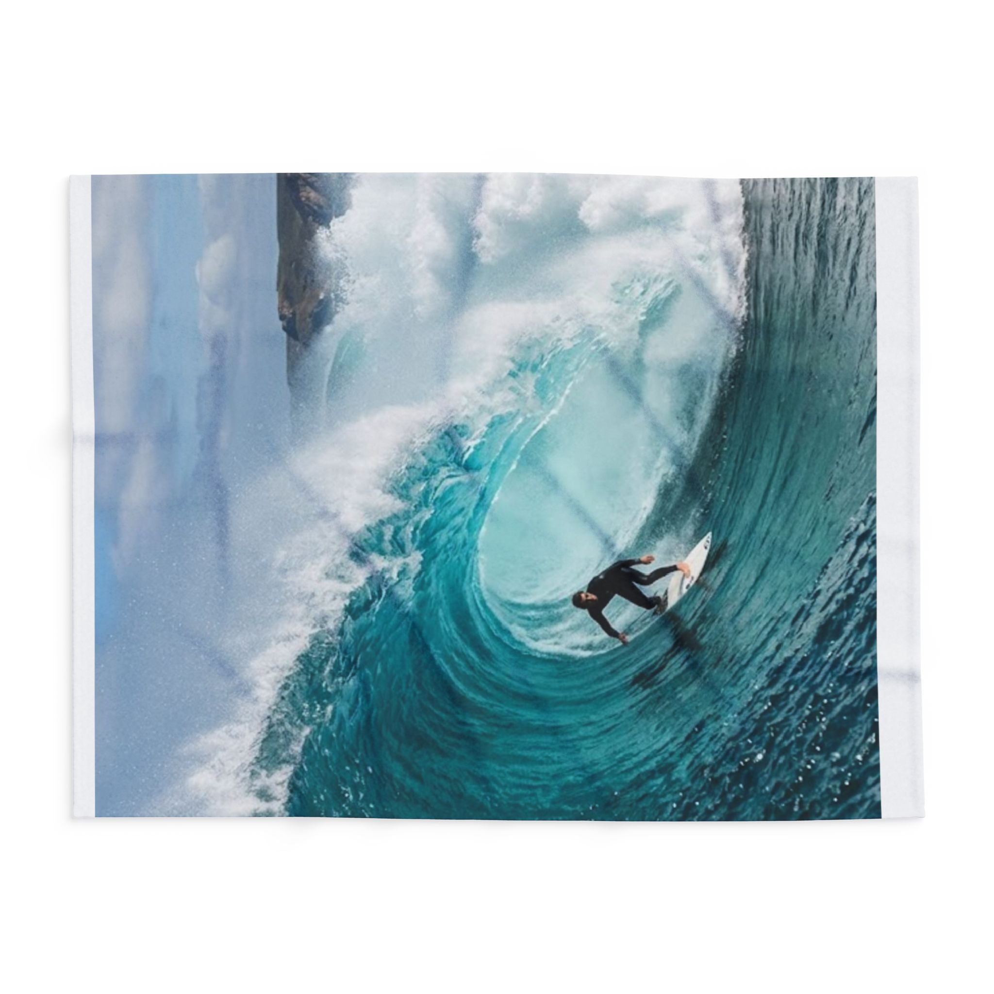 Surf Wave Arctic Fleece Blanket — Ocean Surfing Photo Throw
