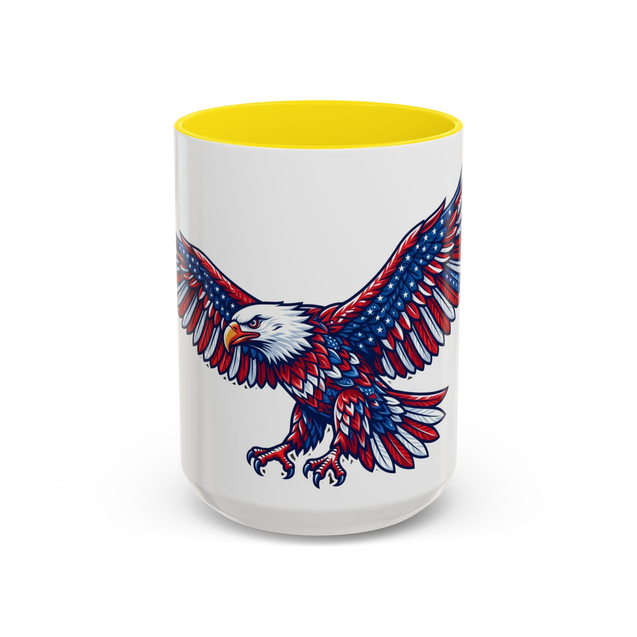 Patriotic Eagle Accent Coffee Mug — Red White & Blue Flying Eagle (11/15oz)