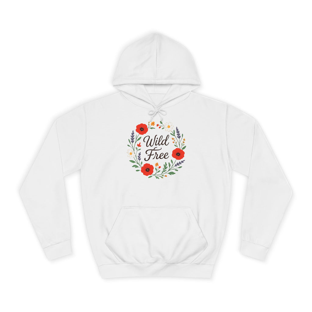 Wild & Free Floral Hoodie — Women's Boho Inspirational Sweatshirt