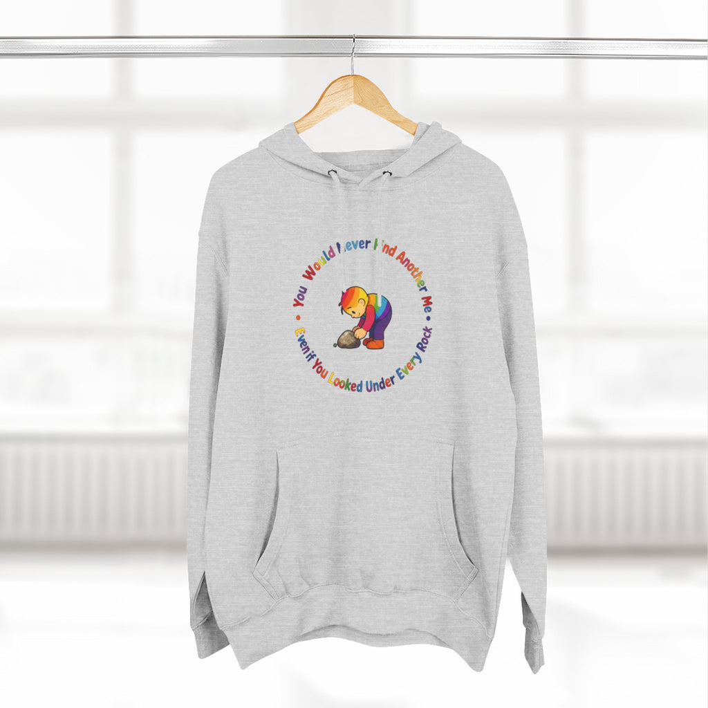 Rainbow Sloth Hoodie — “If You Wouldn’t Find Anyone, You’d Be Looked Under Every Rock” Cozy Graphic Pullover