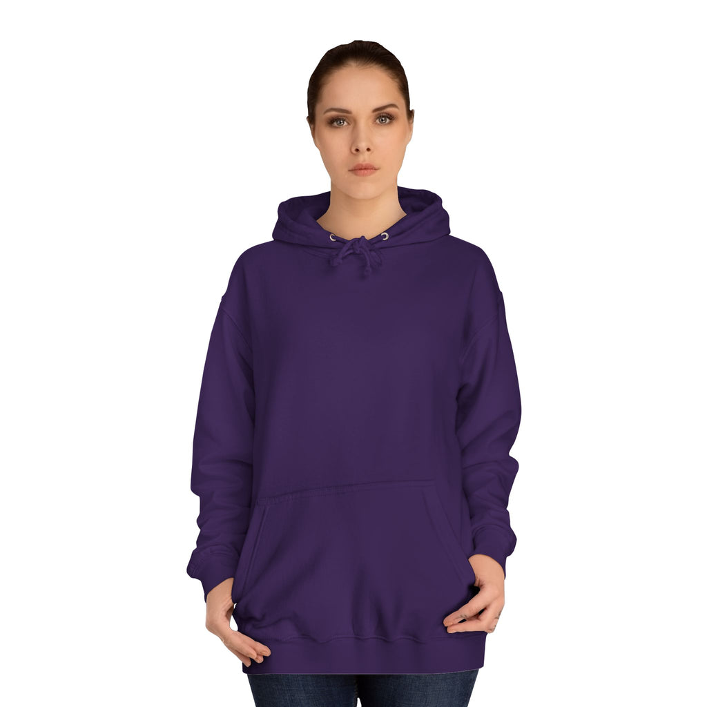 College Hoodie — Retro Sticky Notes Back Print, Cute Study Vibes