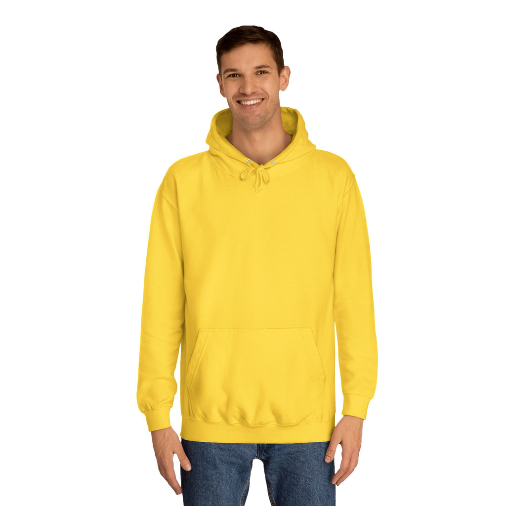 College Hoodie — Retro Sticky Notes Back Print, Cute Study Vibes
