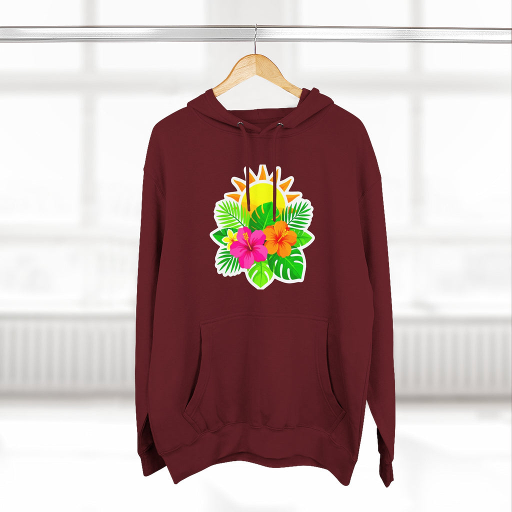 Tropical Hibiscus Hoodie — Sun & Palm Floral Pullover