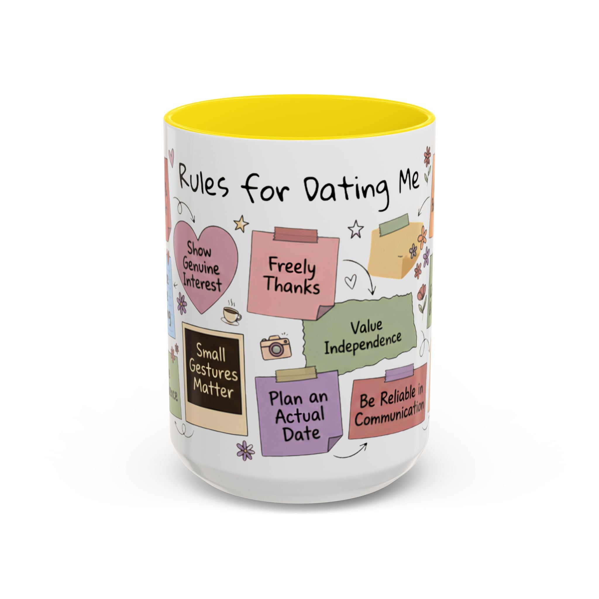 Coffee Mug — 'Rules for Dating Me' Cute Advice Graphic Mug (11/15oz)