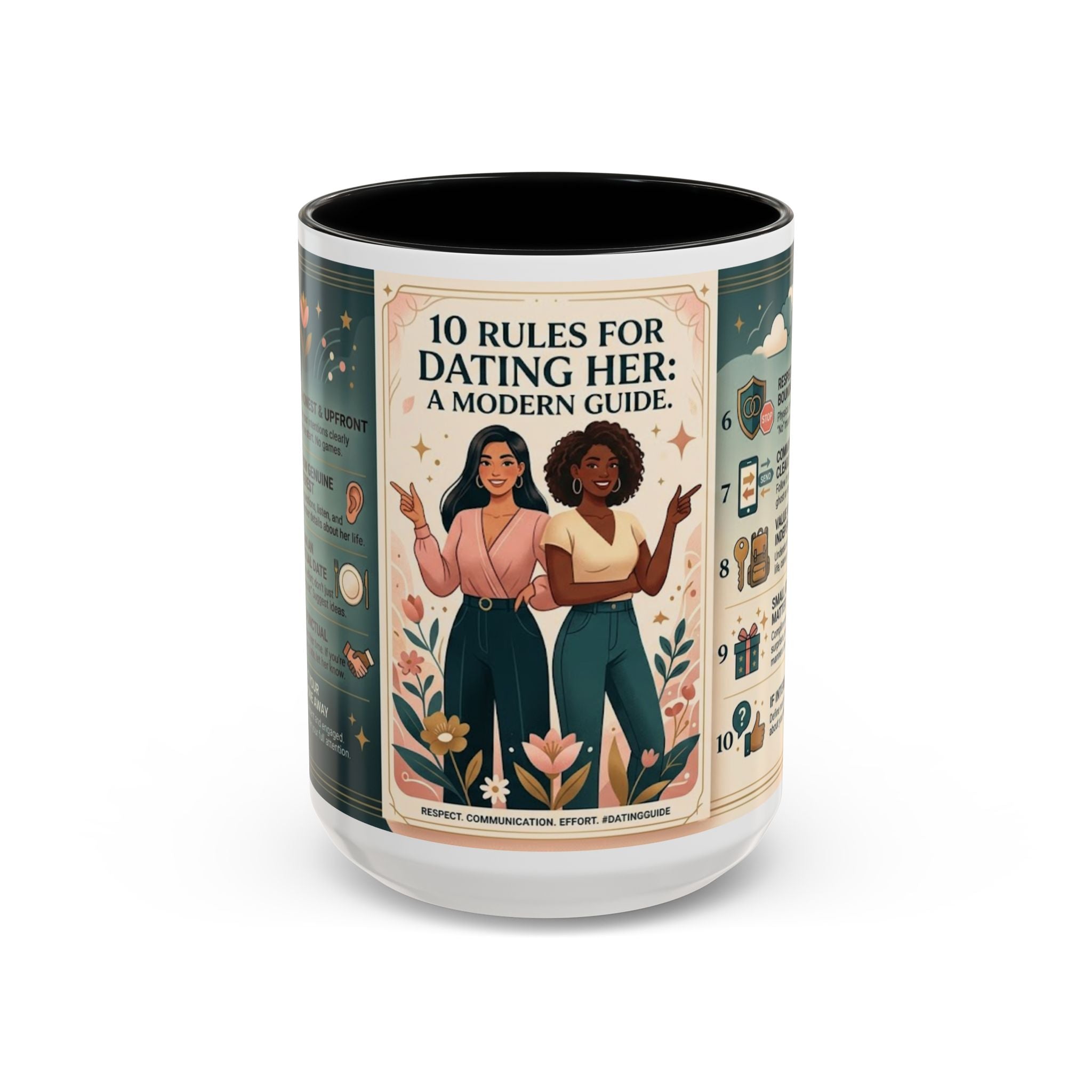 Coffee Mug - “10 Rules for Dating Her: A Modern Guide” Accent Ceramic Mug