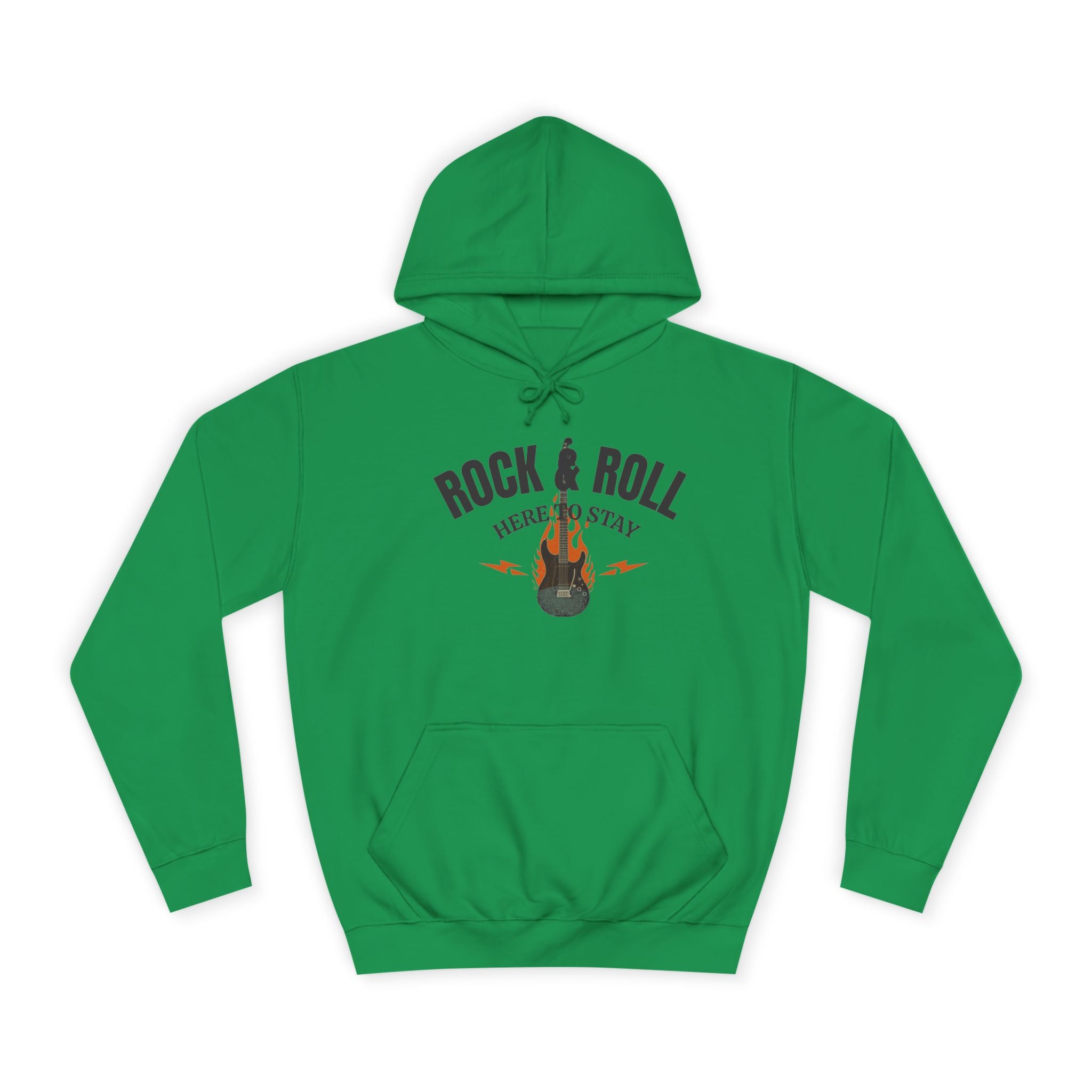 Rock & Roll Flame Guitar Hoodie — Vintage Music College Sweatshirt