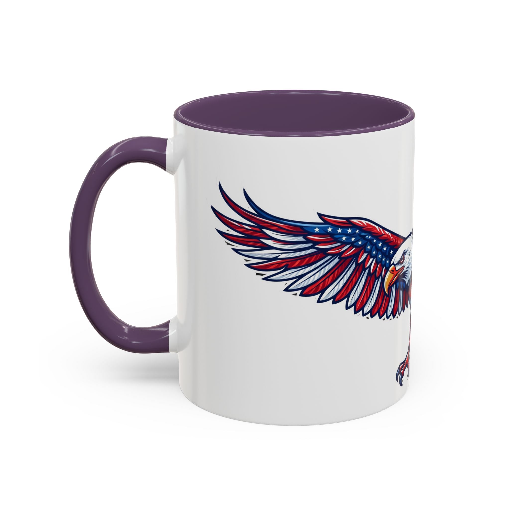 Patriotic Eagle Accent Coffee Mug — Red White & Blue Flying Eagle (11/15oz)