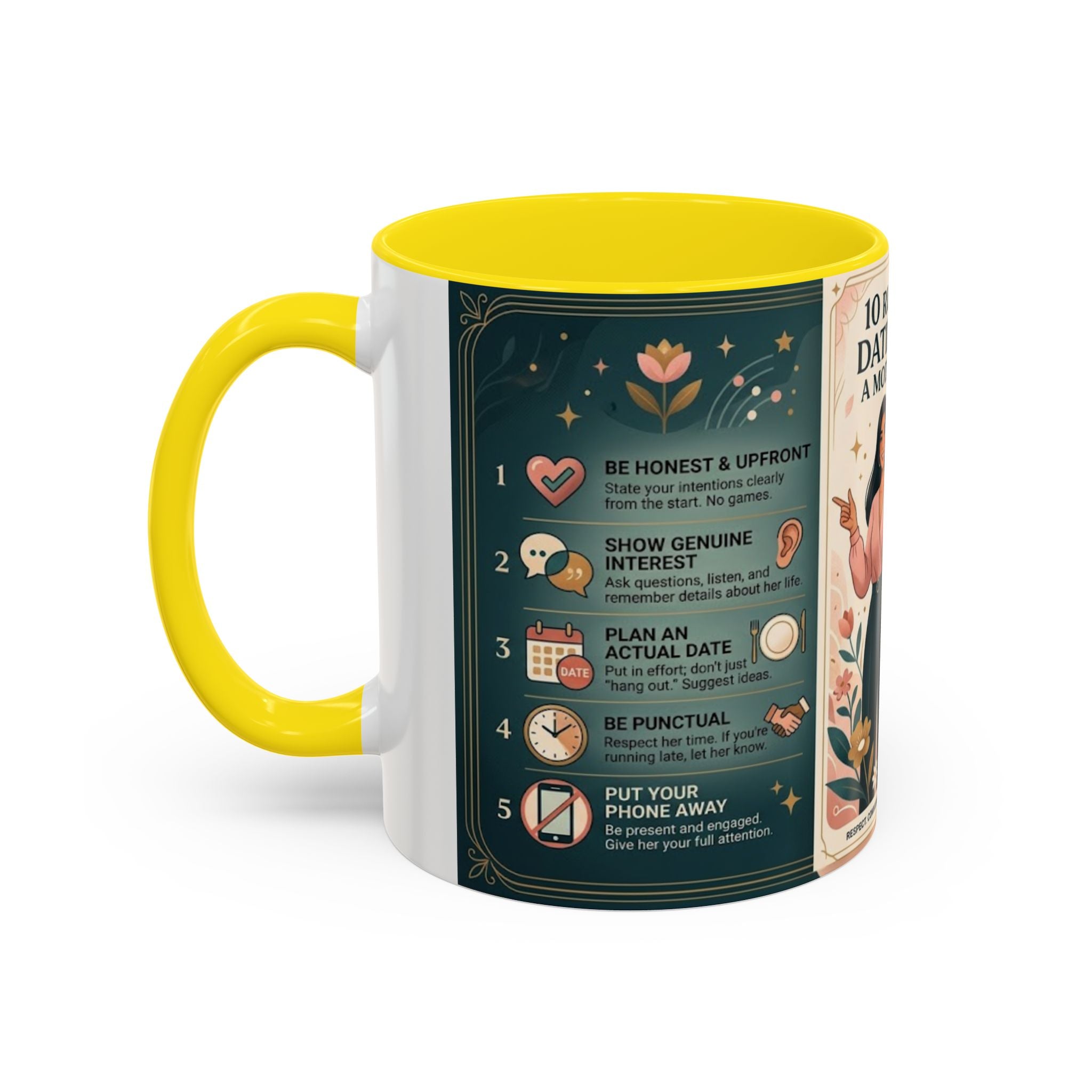 Coffee Mug - “10 Rules for Dating Her: A Modern Guide” Accent Ceramic Mug