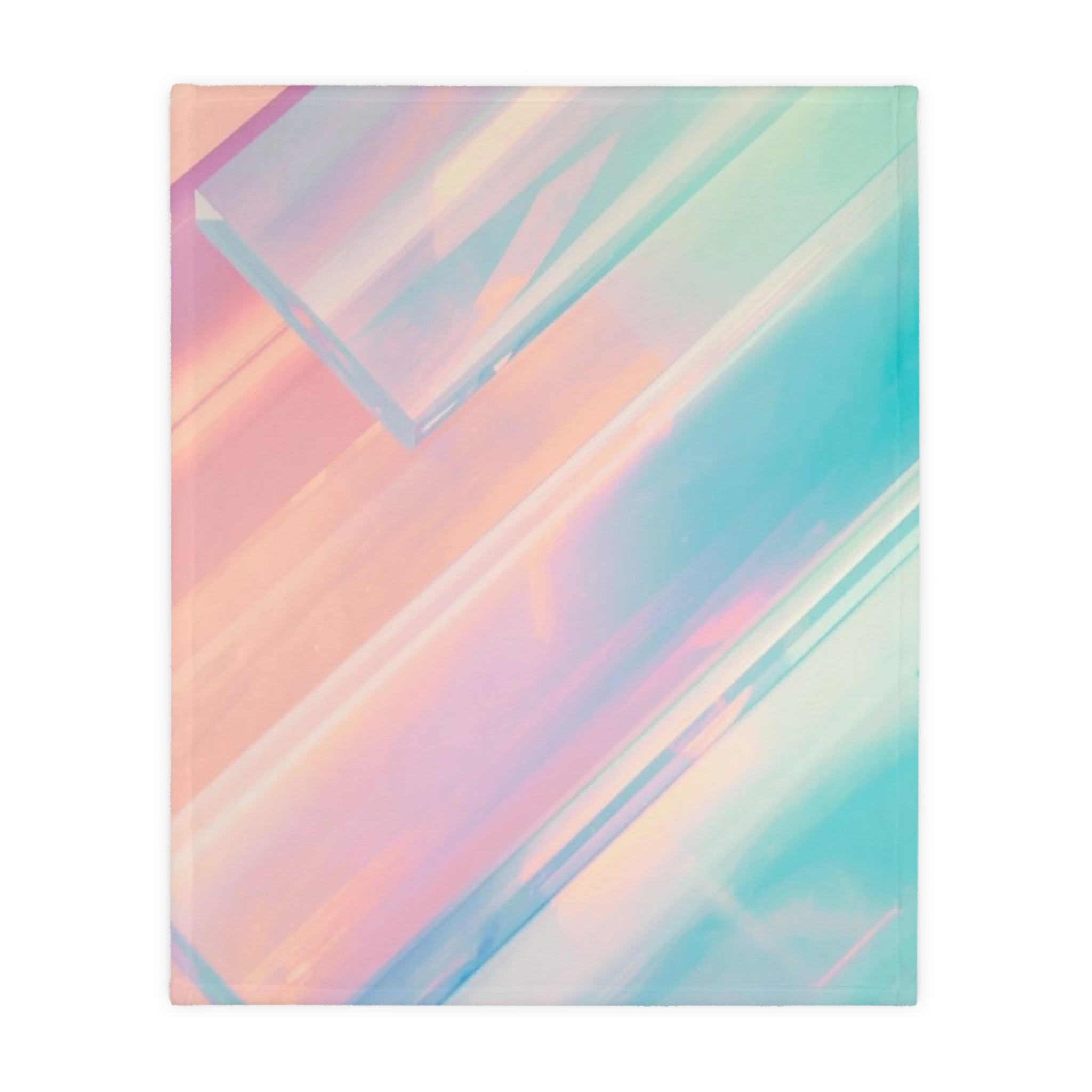 Pastel Prism Velveteen Blanket — Soft Microfiber Throw with Abstract Gradient Design
