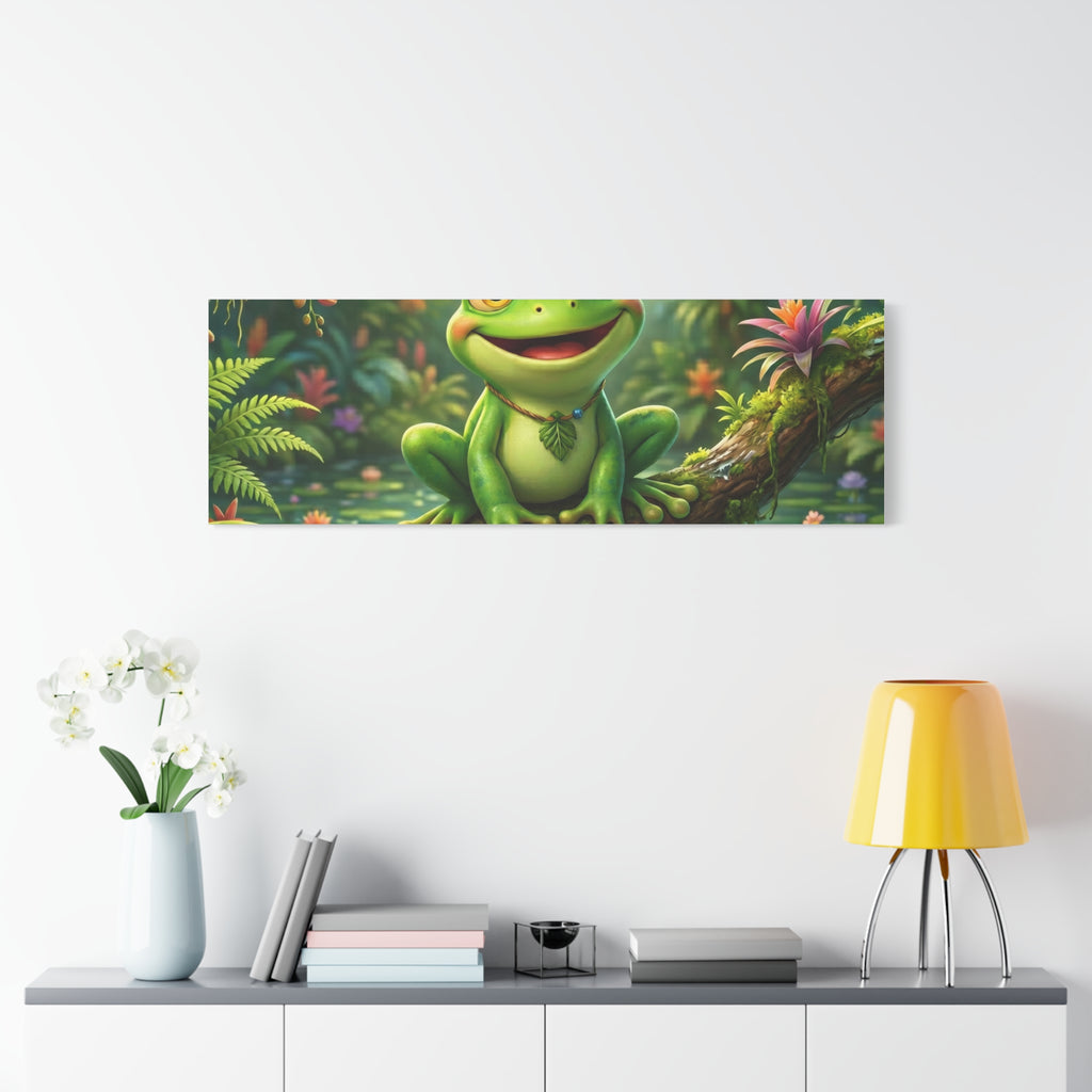 Just Frog It Canvas Wall Art — "Fully Rely on God" Inspirational Frog Print