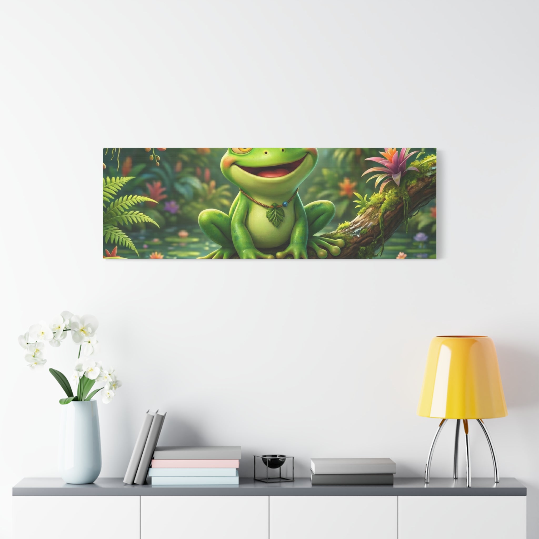 Just Frog It Canvas Wall Art — "Fully Rely on God" Inspirational Frog Print