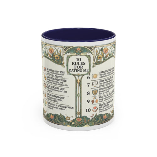 Accent Mug — '10 Rules for Dating Me' Decorative Coffee Cup