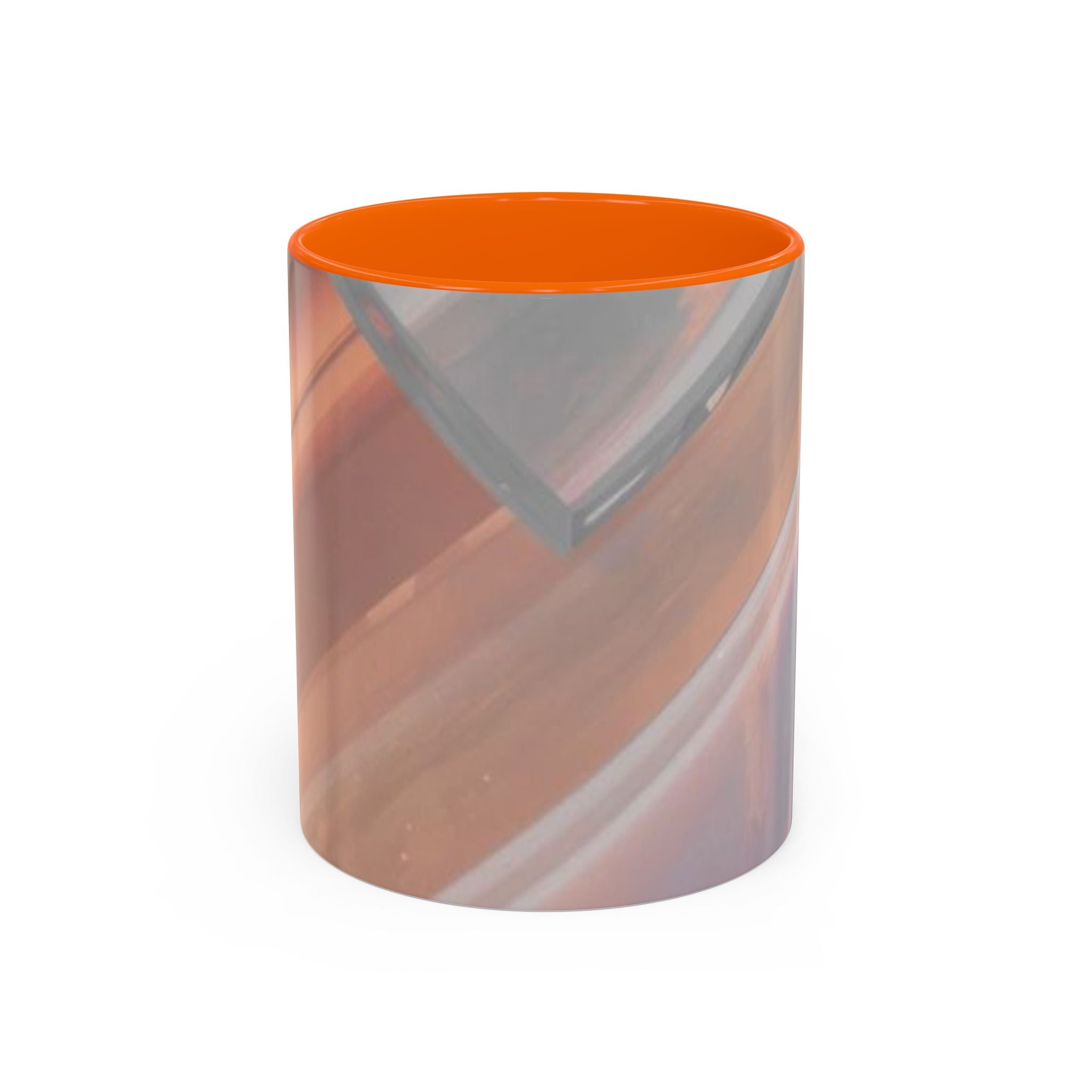 Abstract Peach Swirl Accent Coffee Mug — Modern Aesthetic Ceramic Mug