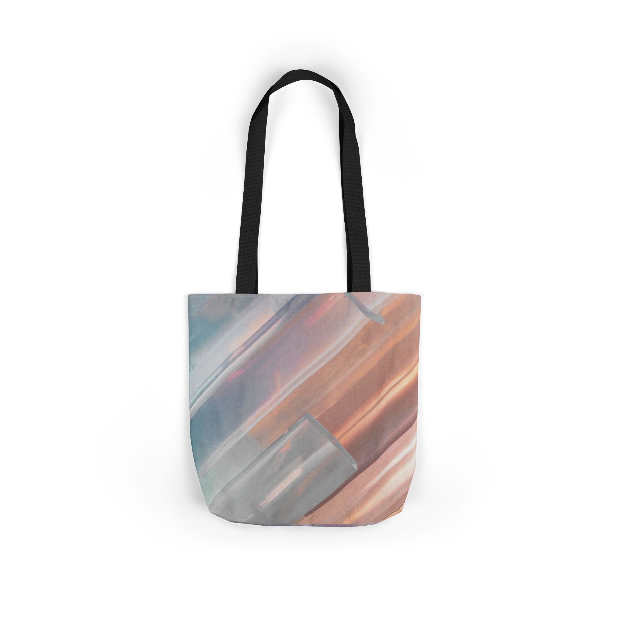 Abstract Pastel Brushstroke Canvas Tote — Artistic Watercolor Shoulder Bag