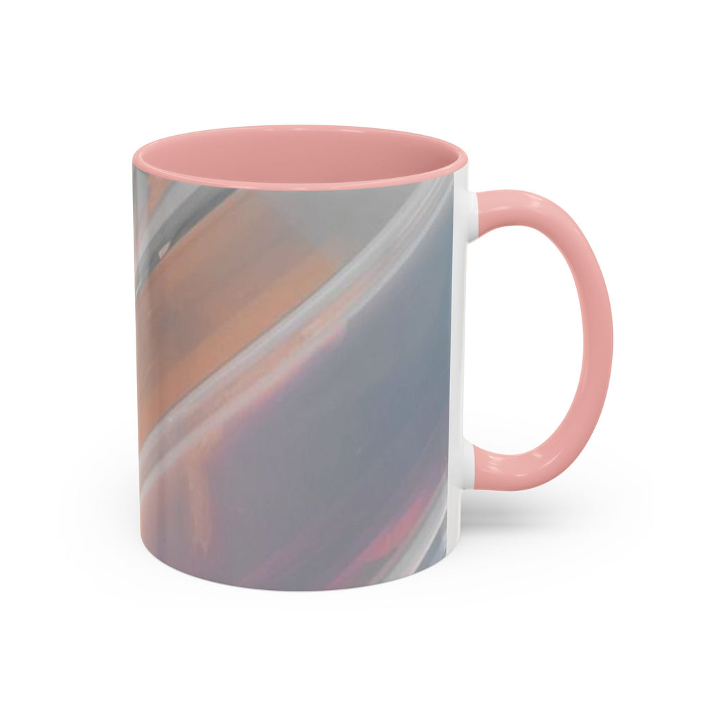 Abstract Peach Swirl Accent Coffee Mug — Modern Aesthetic Ceramic Mug