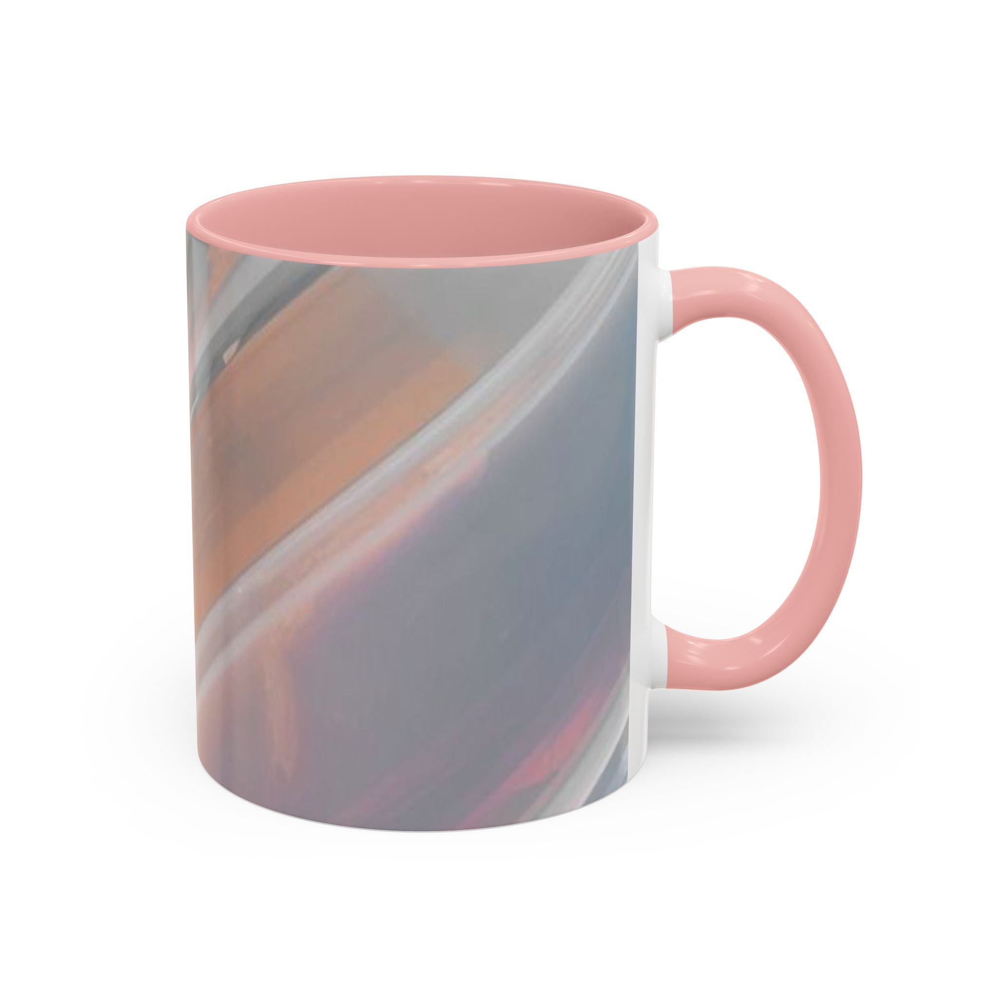 Abstract Peach Swirl Accent Coffee Mug — Modern Aesthetic Ceramic Mug