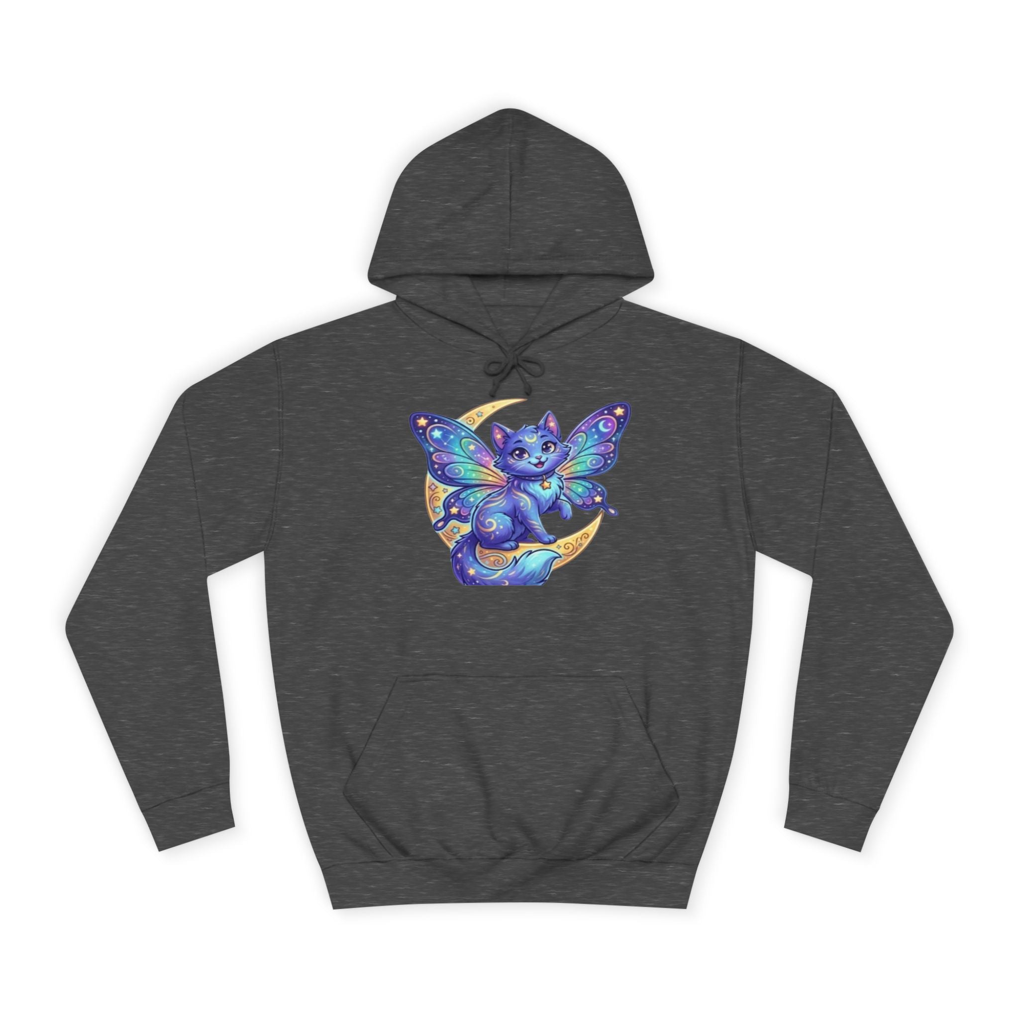 Butterfly Cat Hoodie — Cosmic Purple Kitty Graphic Pullover